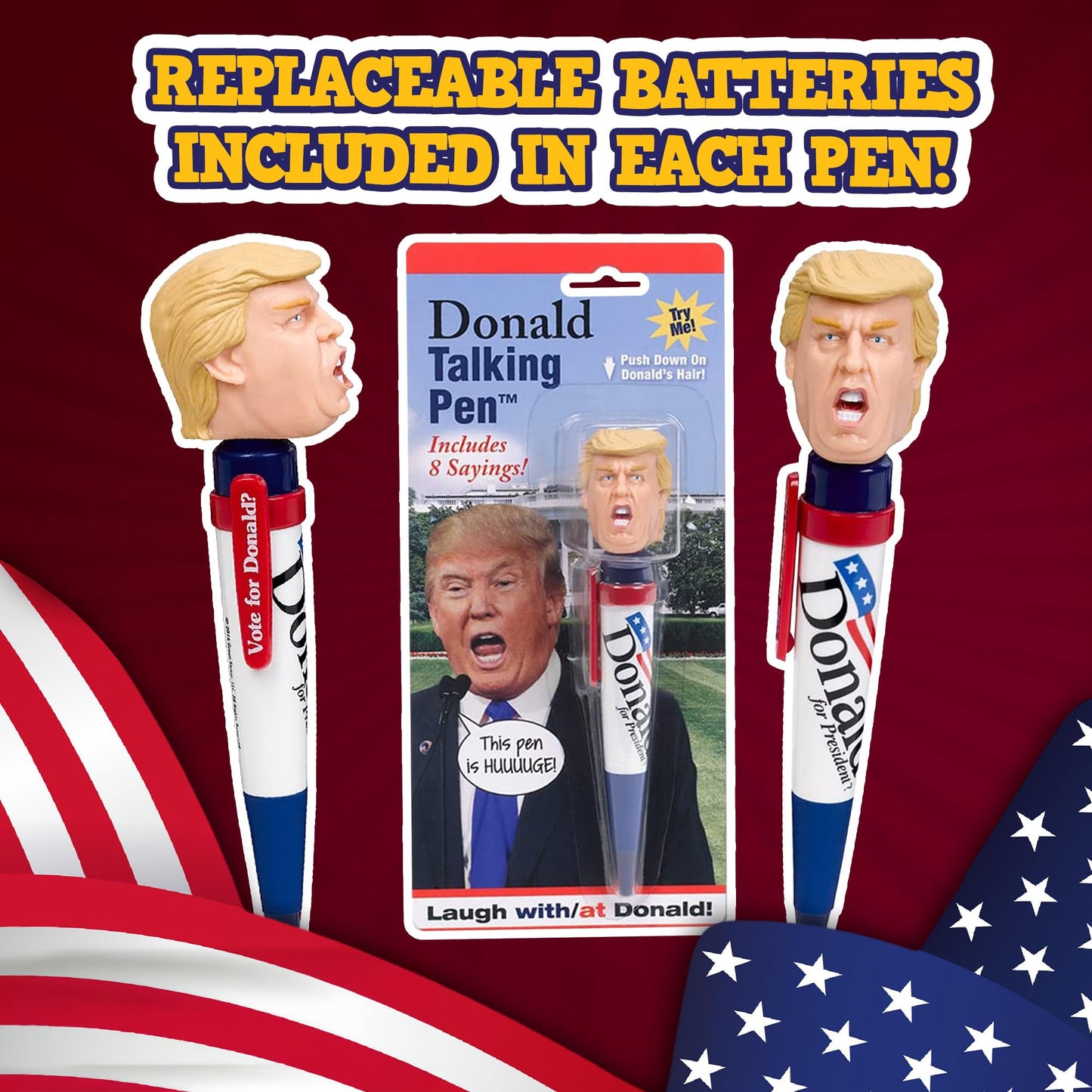 Our Friendly Forest Donald Trump Talking Pen — 8 Real Voice Quotes | Funny Gag Gift