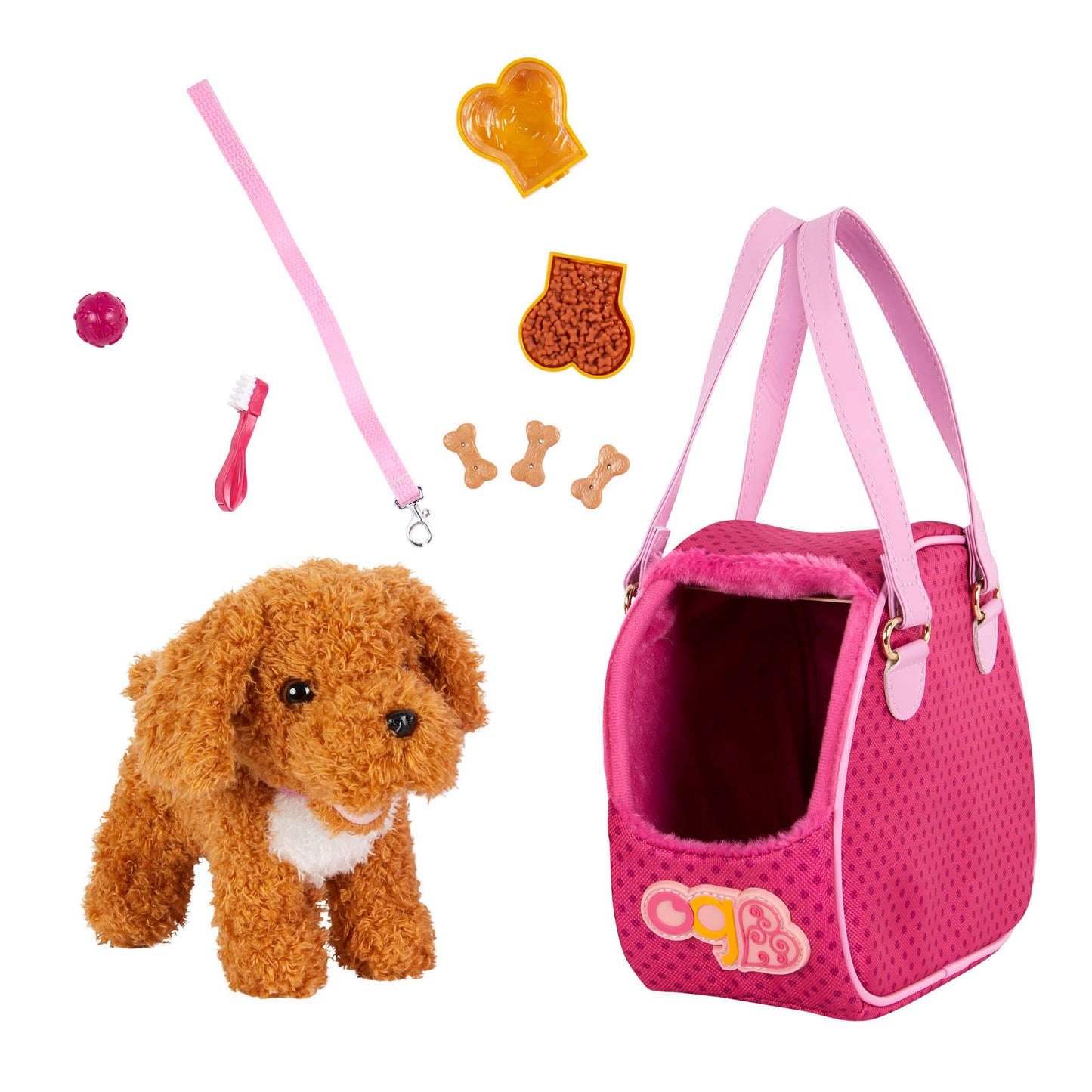 Our Generation Hop in Dog Carrier – Plush Poodle Doll Travel Kit