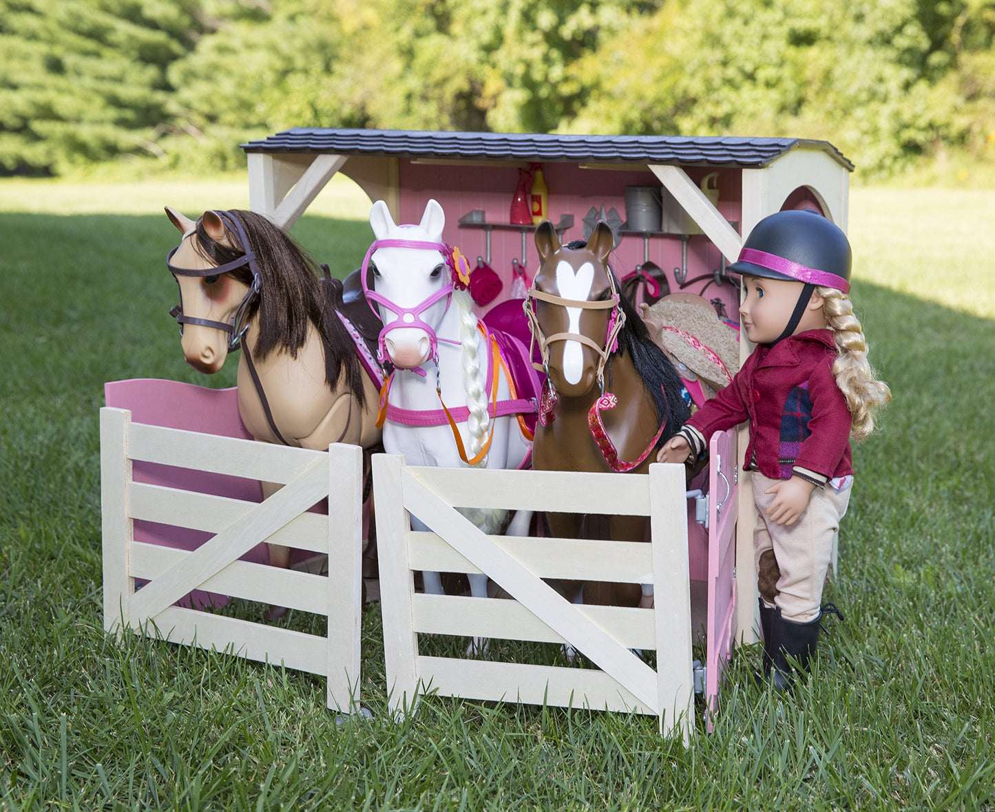 Our Generation Lily Anna 18-Inch Deluxe Posable Doll – Equestrian Kit with Book & Accessories | Ages 3+
