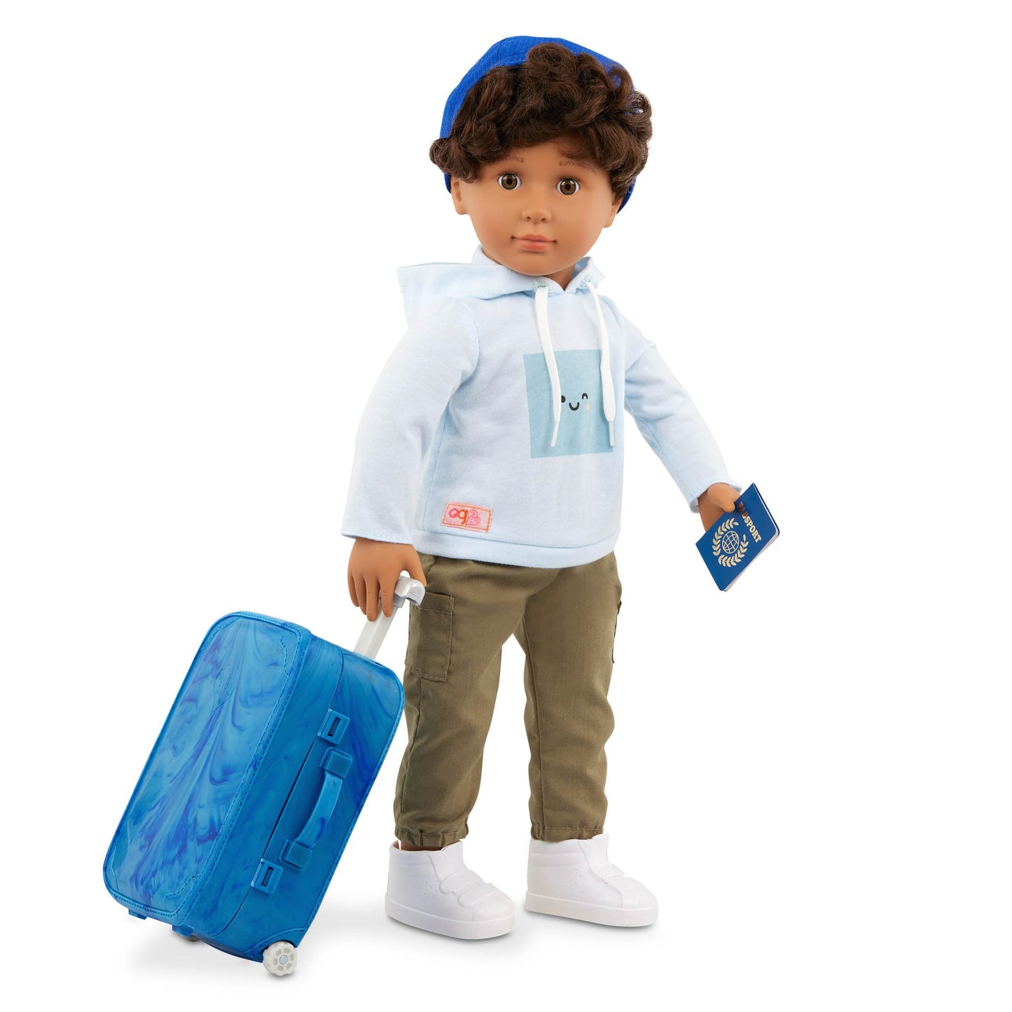 Our Generation Milo 45cm Boy Doll with Rolling Luggage & Travel Accessories | 3+