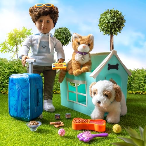 Our Generation Milo 45cm Boy Doll with Rolling Luggage & Travel Accessories | 3+
