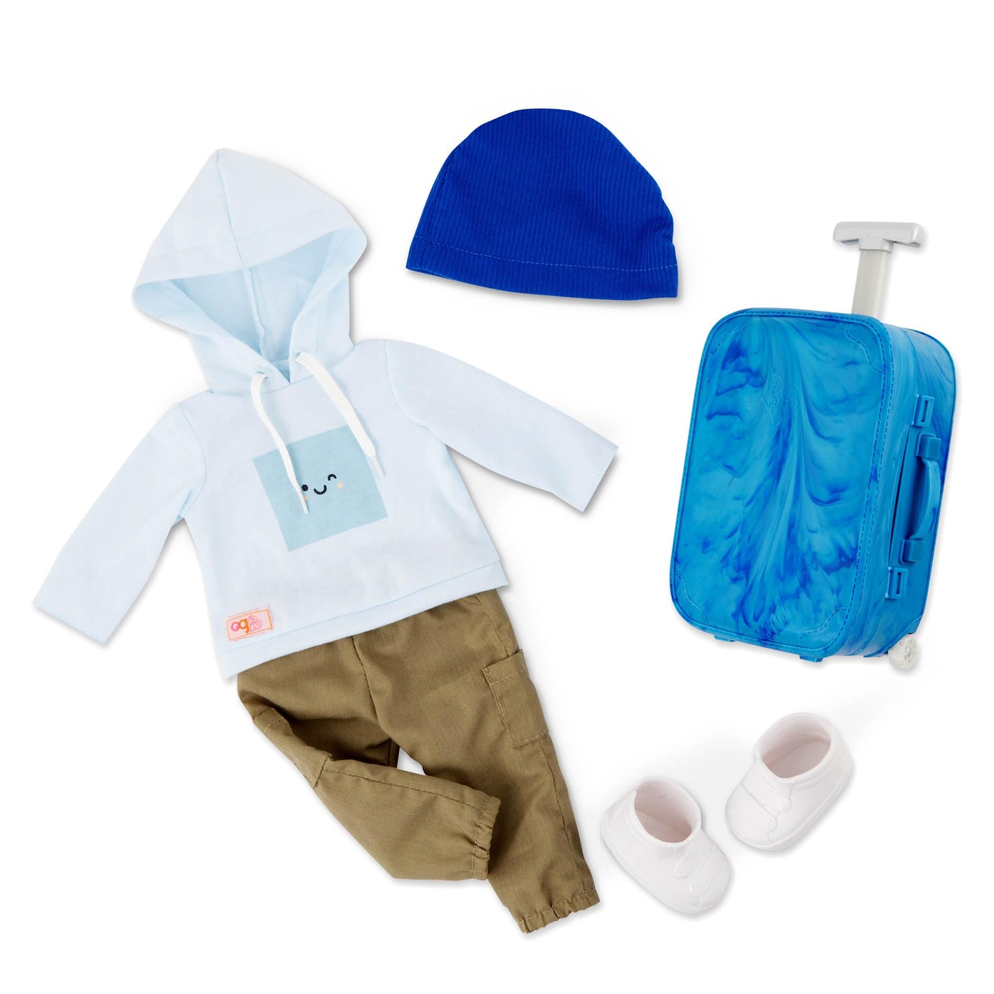 Our Generation Milo 45cm Boy Doll with Rolling Luggage & Travel Accessories | 3+