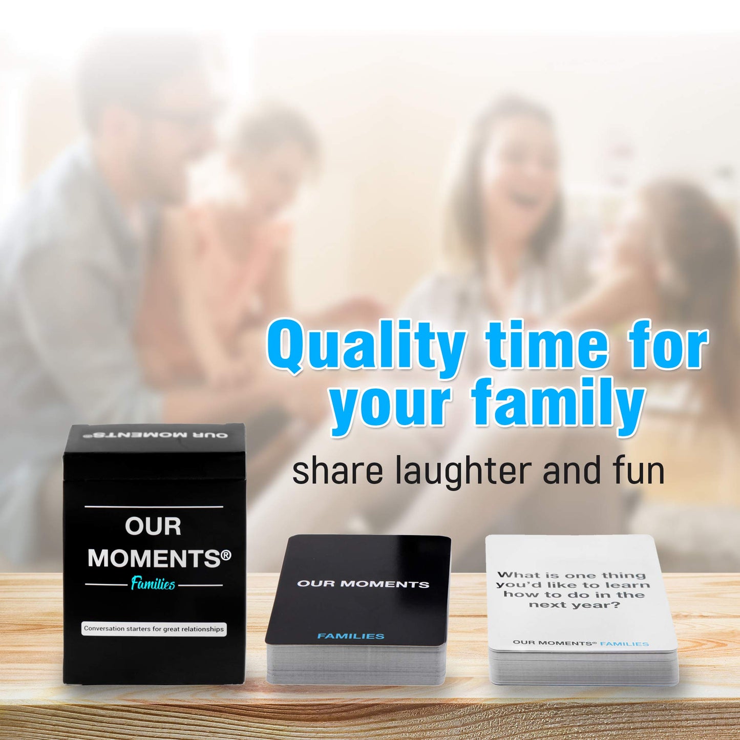 OUR MOMENTS Families: 100 Conversation Starter Cards for Families and Kids – Car Travel & Family Bonding