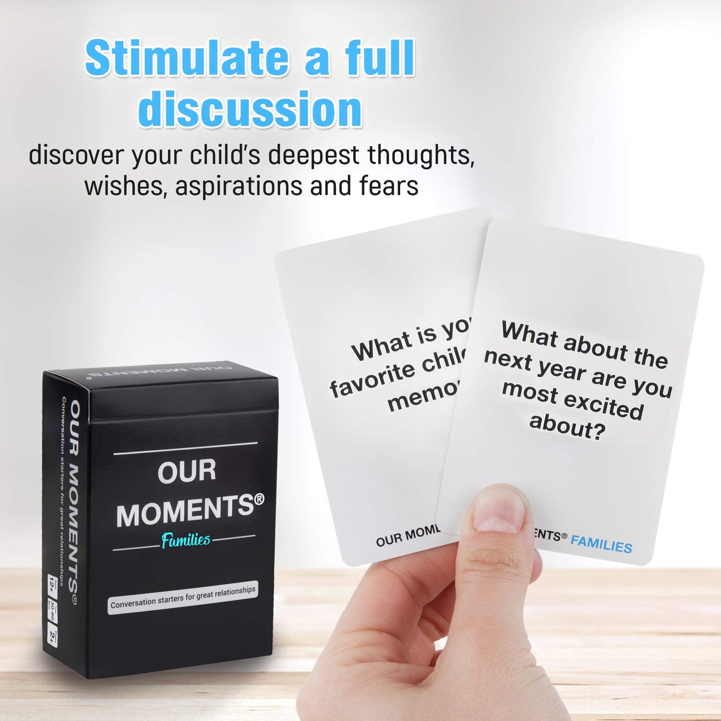 OUR MOMENTS Families: 100 Conversation Starter Cards for Families and Kids – Car Travel & Family Bonding