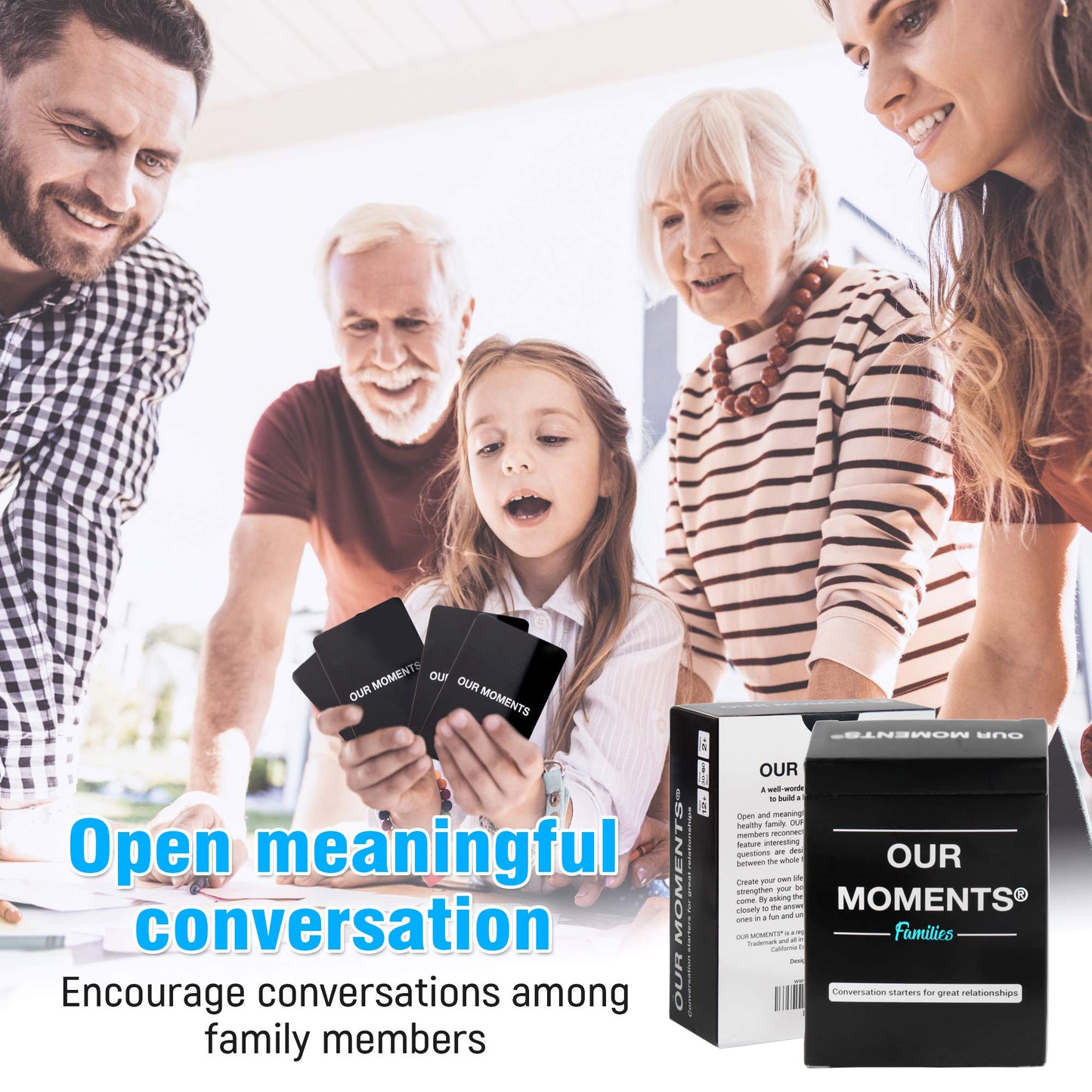 OUR MOMENTS Families: 100 Conversation Starter Cards for Families and Kids – Car Travel & Family Bonding