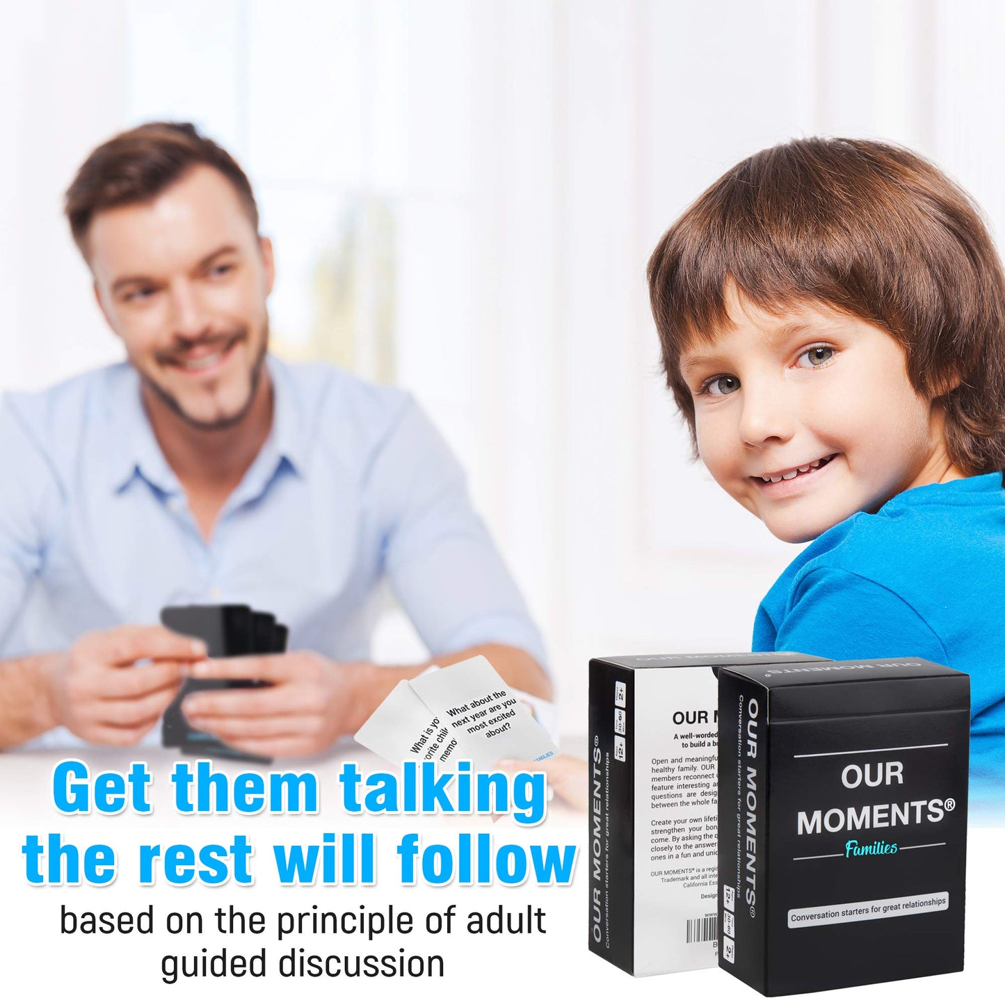 OUR MOMENTS Families: 100 Conversation Starter Cards for Families and Kids – Car Travel & Family Bonding