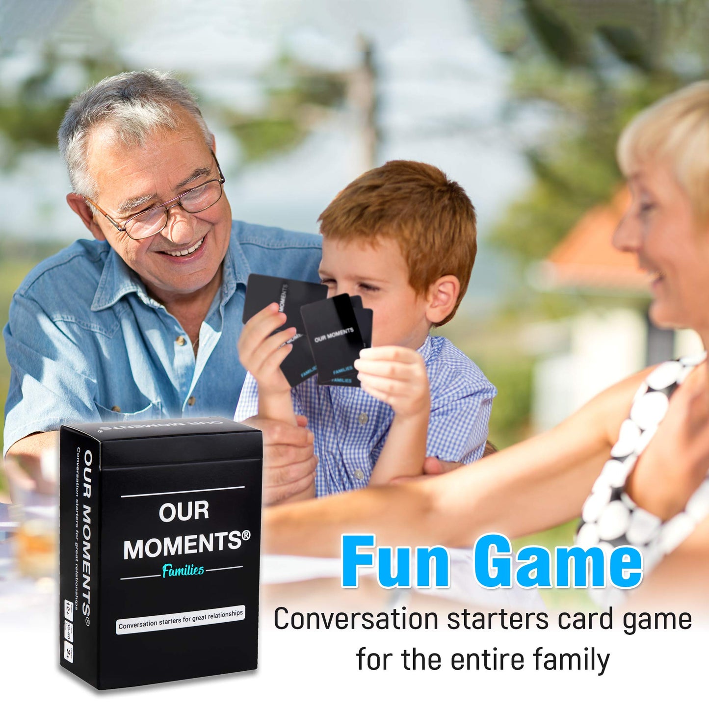 OUR MOMENTS Families: 100 Conversation Starter Cards for Families and Kids – Car Travel & Family Bonding