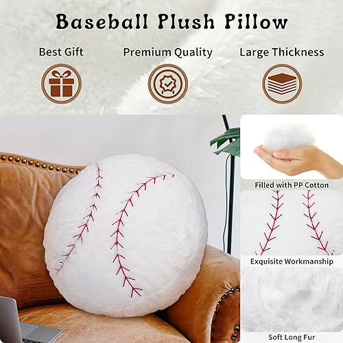 OurHonor Baseball Plush – 18-Inch Soft Plush Pillow, Decor & Gift
