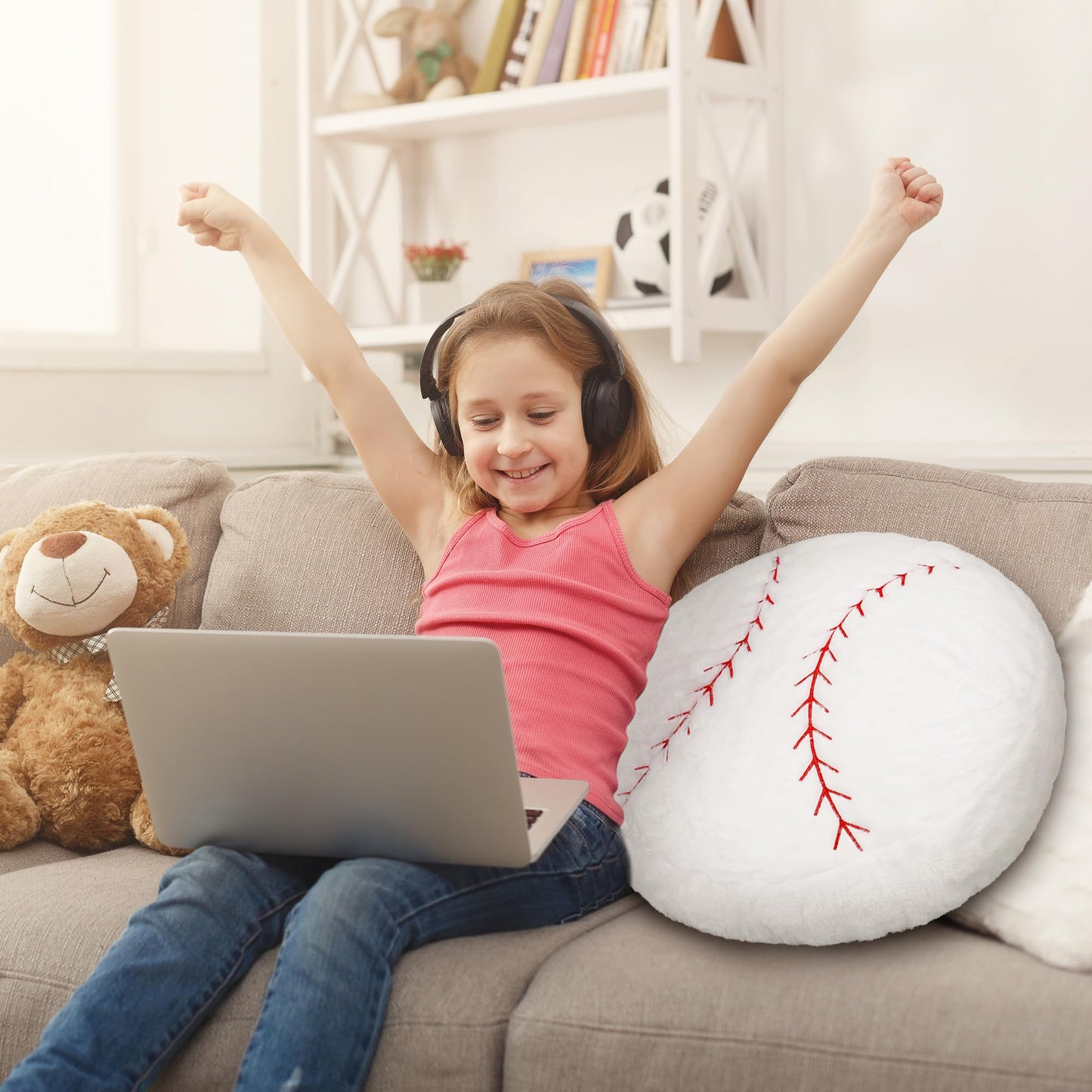 OurHonor Baseball Plush – 18-Inch Soft Plush Pillow, Decor & Gift