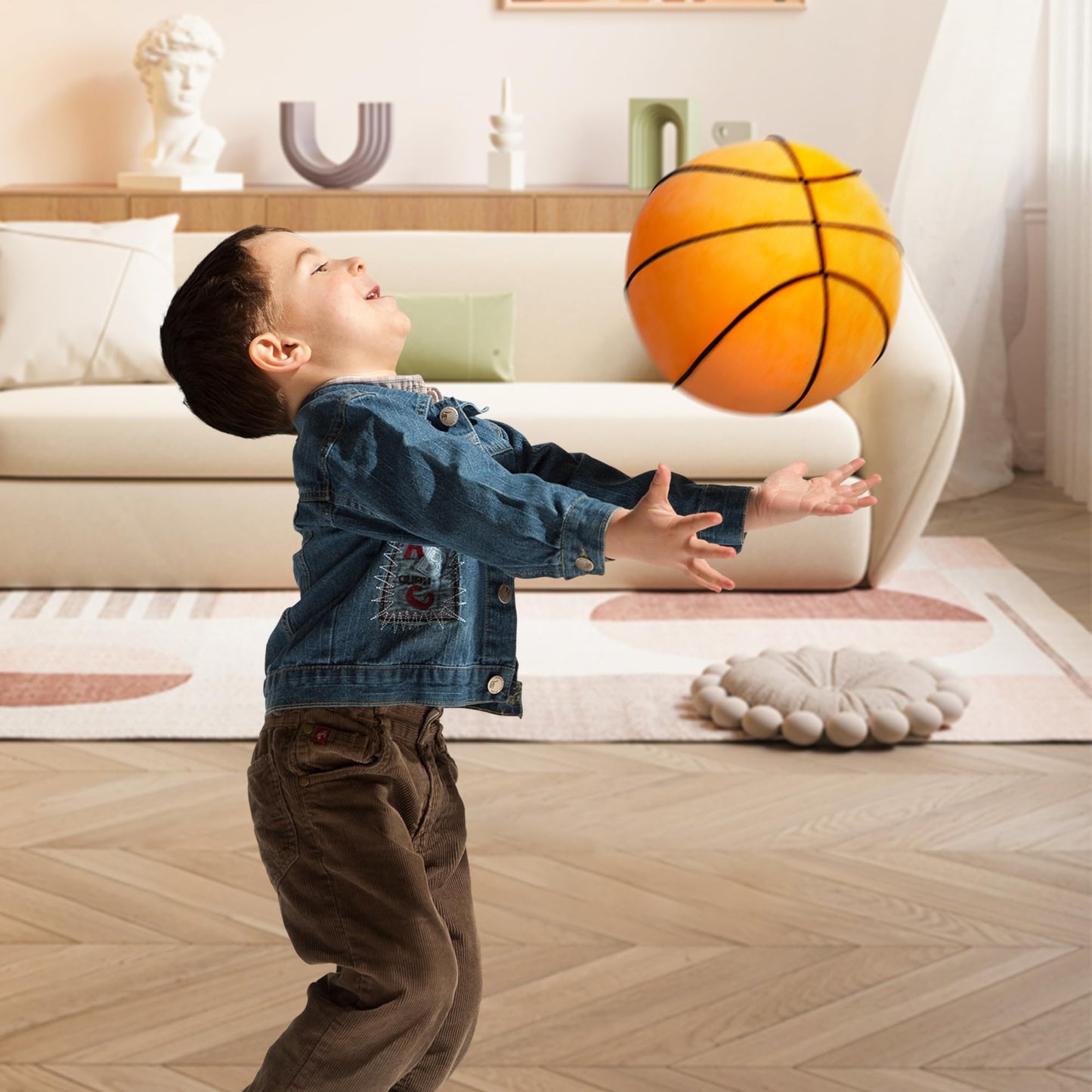 OurHonor Basketball Pillow 11.8in – Realistic Basketball Plush and Room Decor
