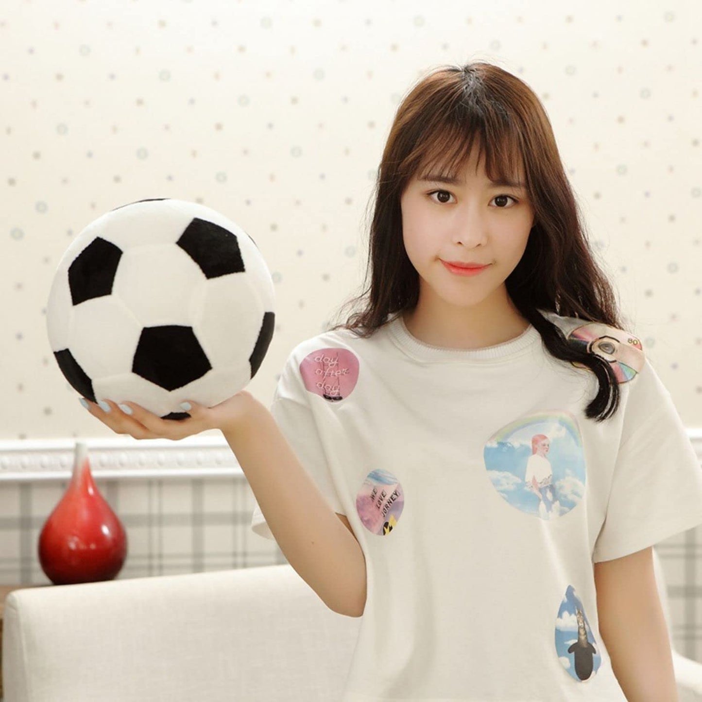 OurHonor Plush Soccer Ball 11.8-inch – Soft Soccer Toy, Pillow, Gift for Kids