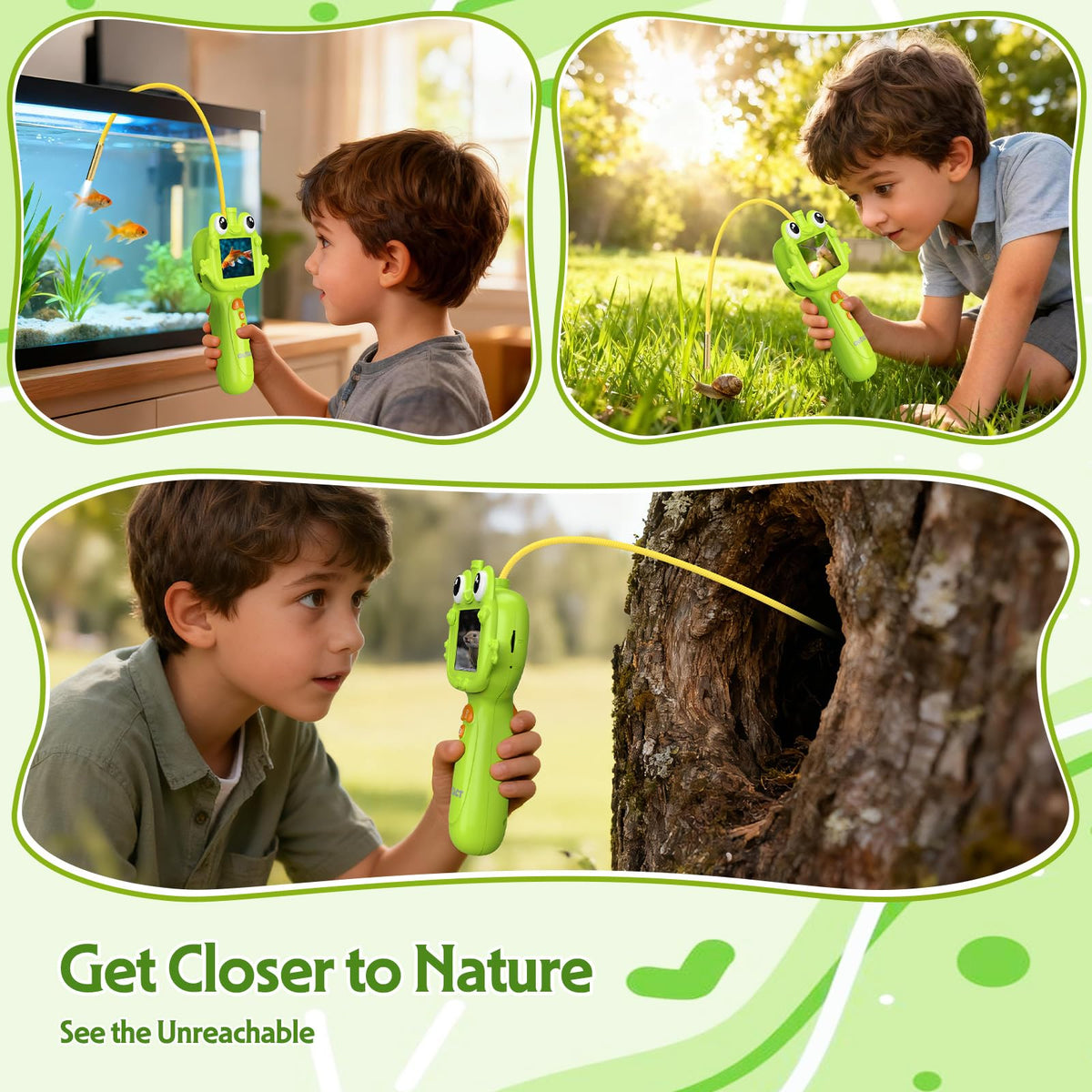 OUTACT Kids Endoscope – 2.4-inch Display, 1m Tube, IP67, STEM Outdoor Explorer