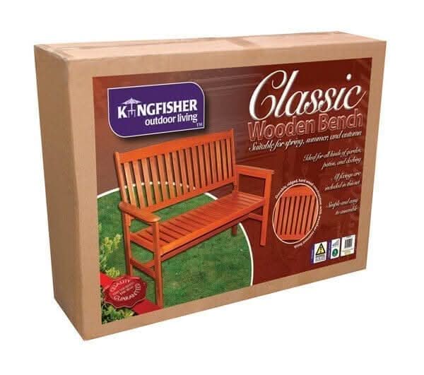 Two Seater Acacia Wood Garden Bench Outdoor Patio Seat 145cm