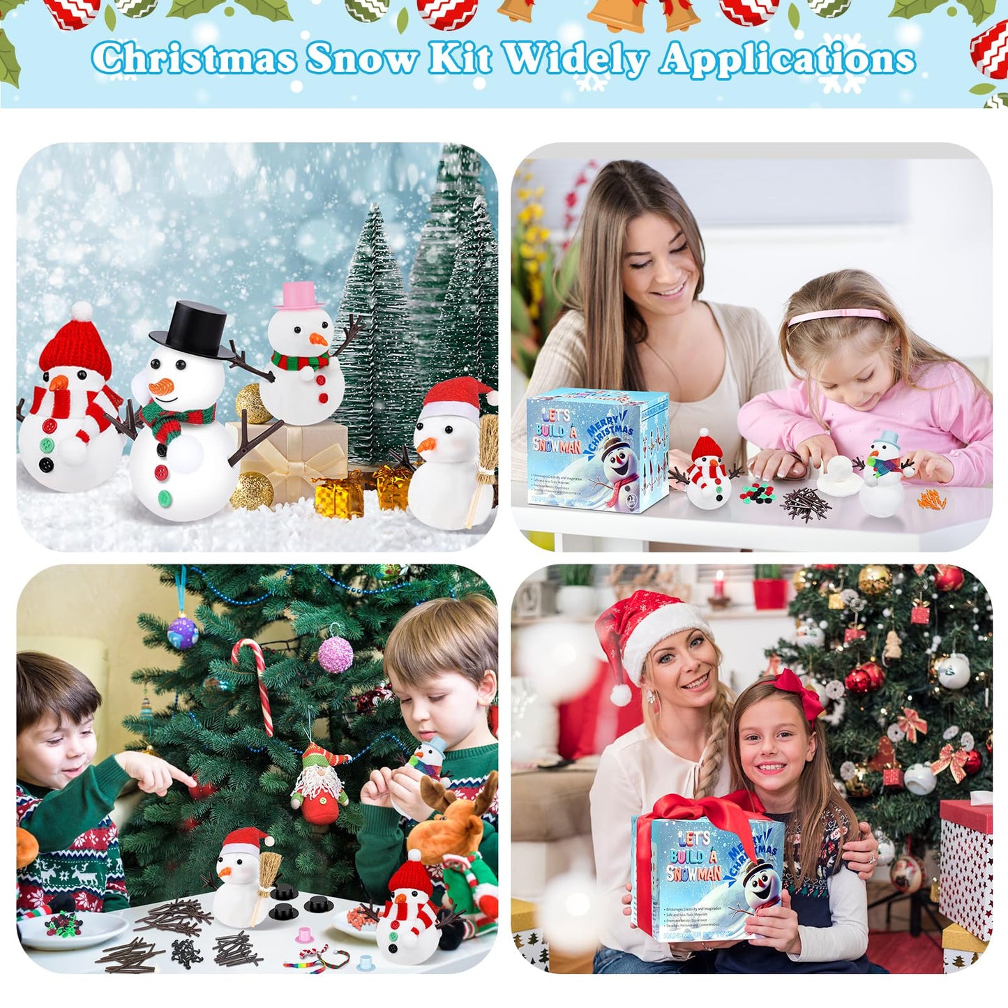Outivity 12 Pack Build a Snowman Kit – Winter DIY Crafts for Kids
