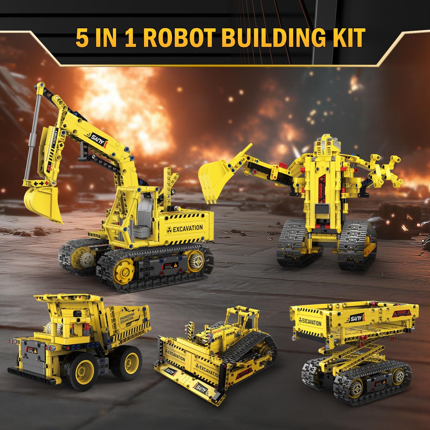 OUTOGO 5 in 1 STEM RC Robot Building Kit – 555 PCS, App & Remote Control