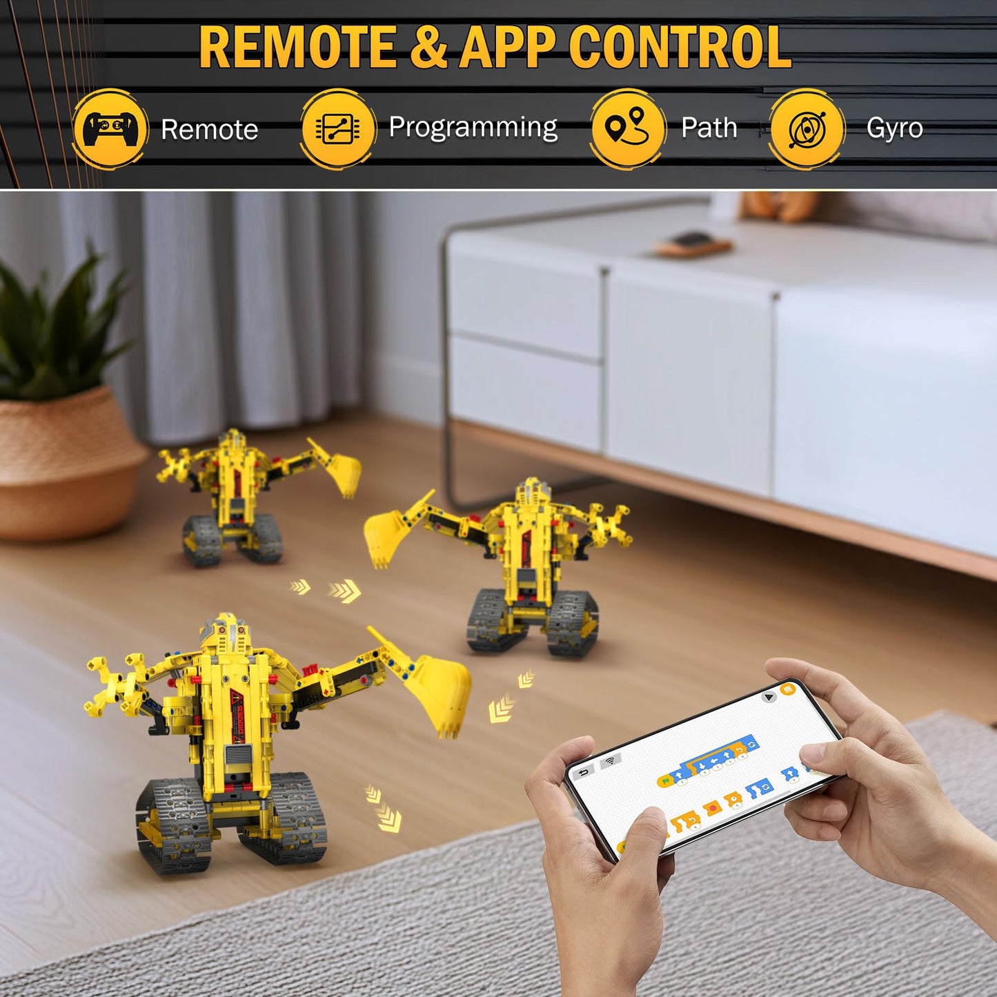 OUTOGO 5 in 1 STEM RC Robot Building Kit – 555 PCS, App & Remote Control