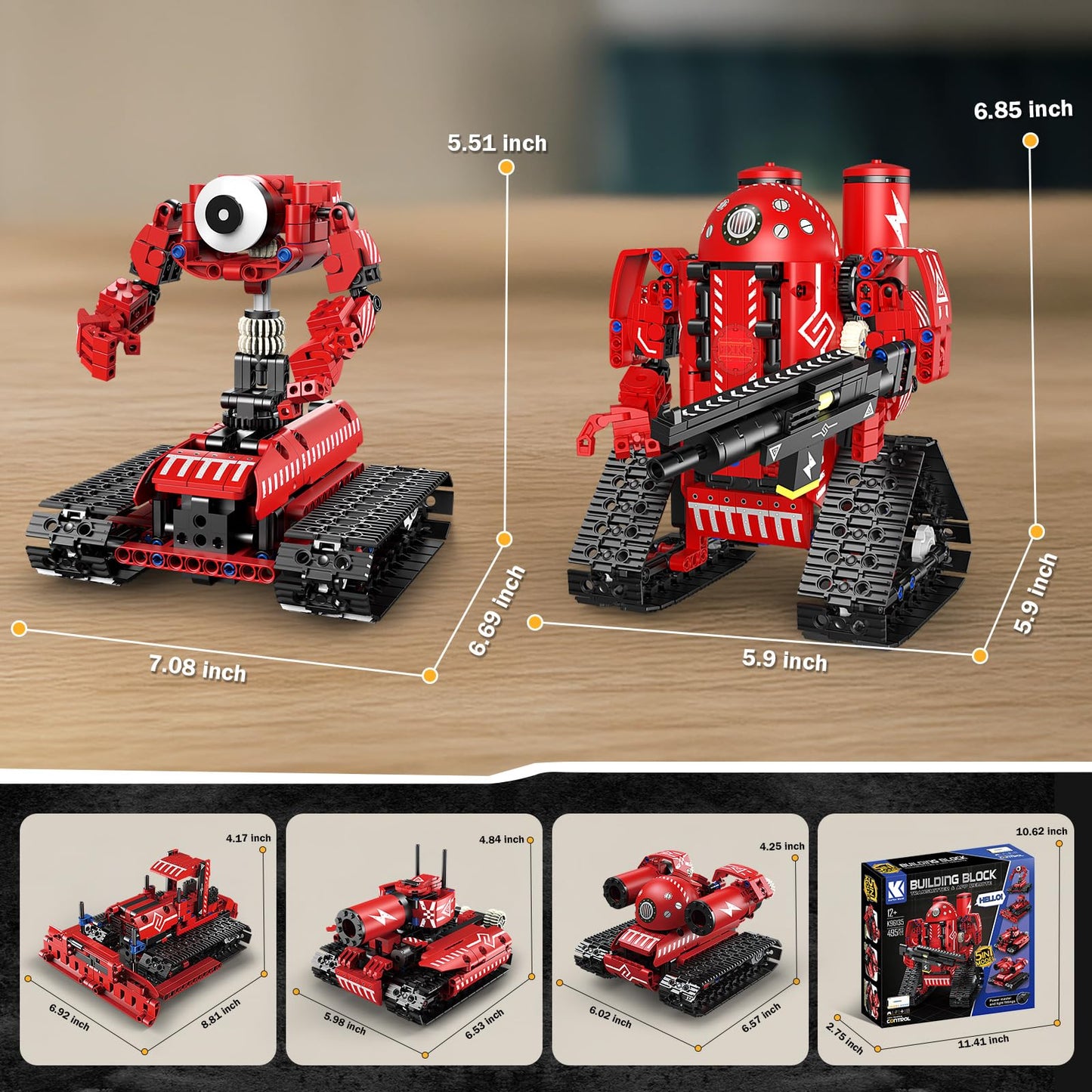 OUTOGO STEM Robot Kit 5-in-1 for Ages 8-16 | 495 Pieces, Remote Control & Coding