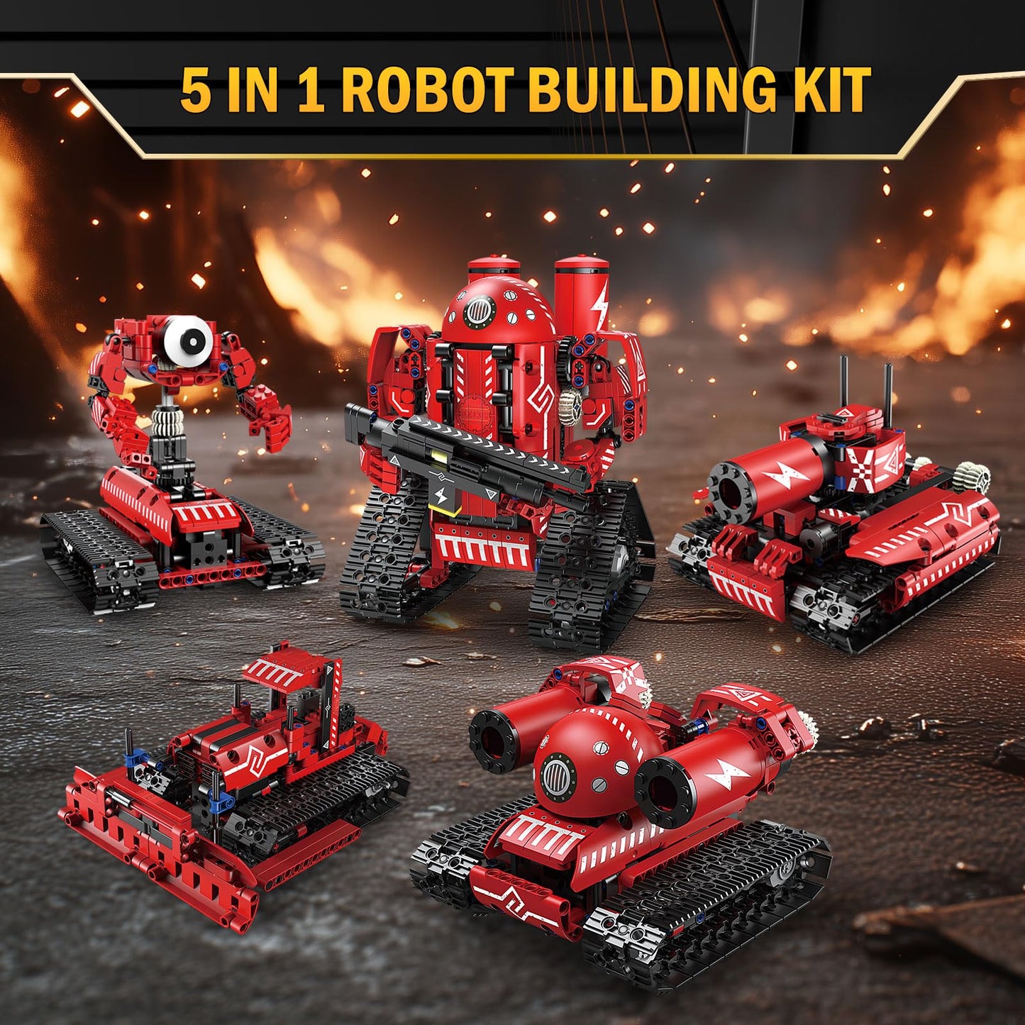 OUTOGO STEM Robot Kit 5-in-1 for Ages 8-16 | 495 Pieces, Remote Control & Coding