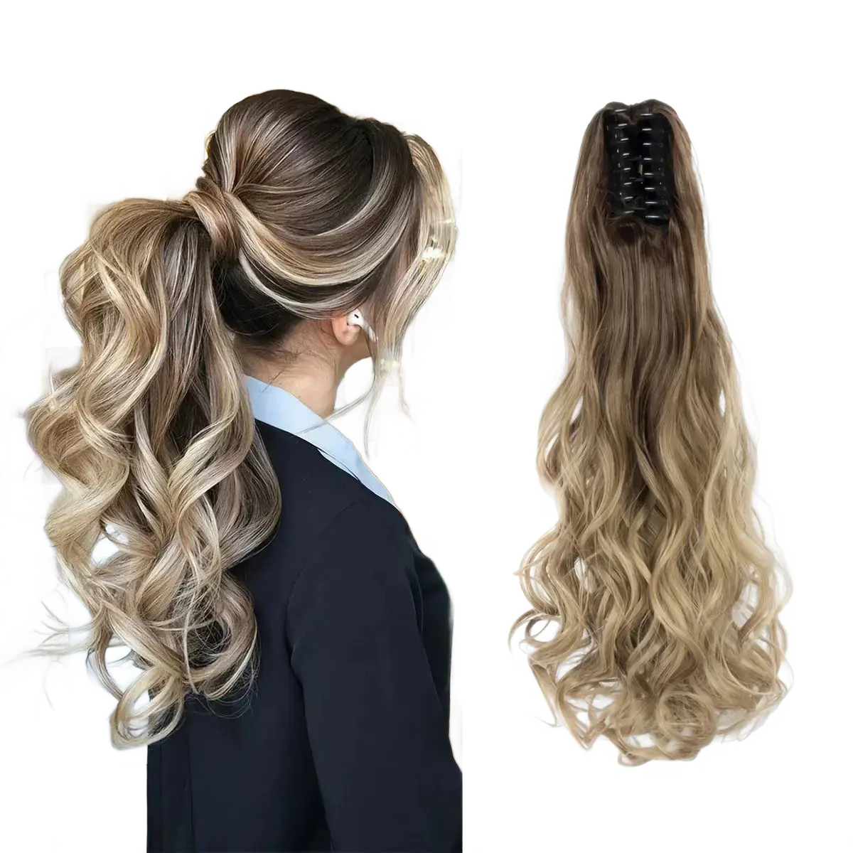 Claw Clip Wavy Ponytail