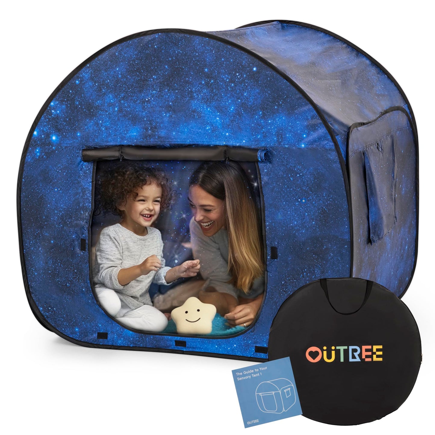 OUTREE Sensory Tent 47x47 in – Starry Night Print for Kids with Autism