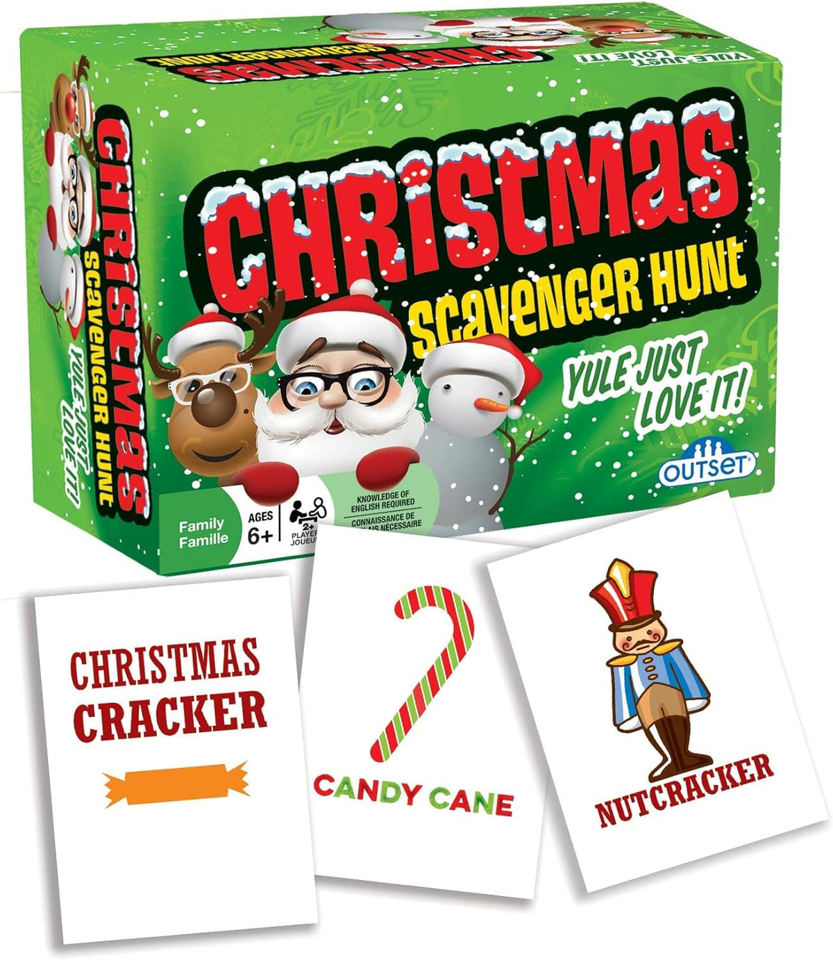 Outset Media Christmas Scavenger Hunt Game – 220 Cards, Indoor & Outdoor Decks, Ages 6+