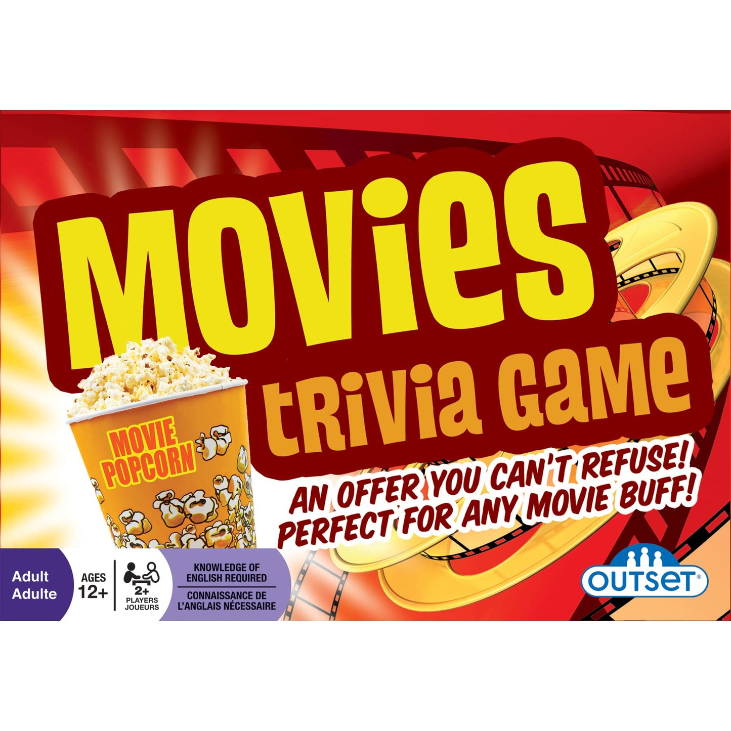 Outset Media Movies Trivia Game – Fun Party & Travel Family Quiz (2+ Players, 12+)