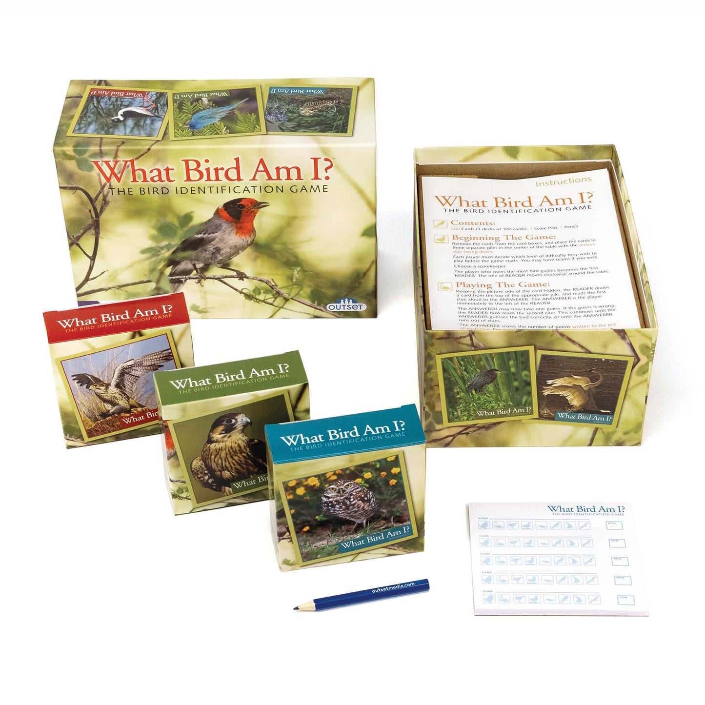 Outset Media What Bird Am I? – Bird Identification Game with 300 Cards (Ages 14+)