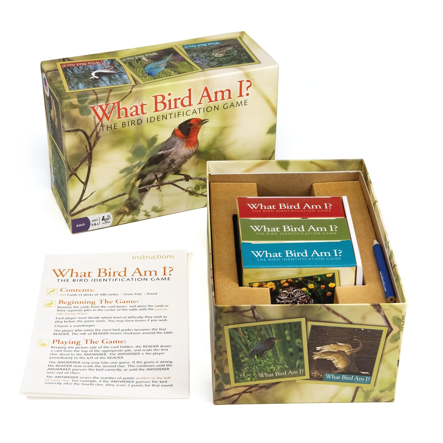 Outset Media What Bird Am I? – Bird Identification Game with 300 Cards (Ages 14+)