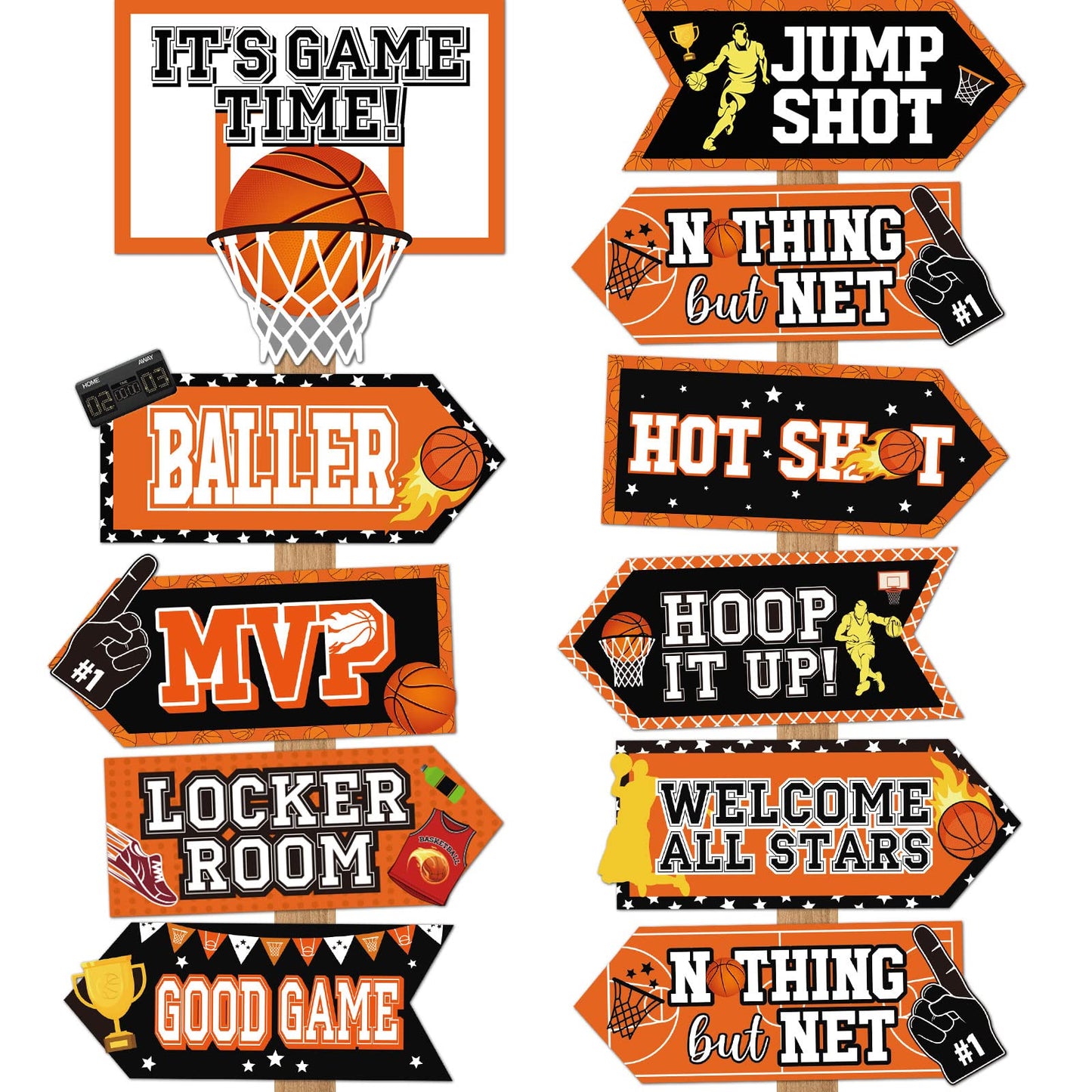 Outus 20 Pieces Basketball Party Signs – Themed Decor & Photo Props