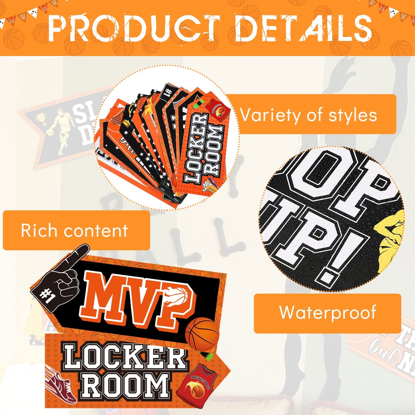 Outus 20 Pieces Basketball Party Signs – Themed Decor & Photo Props