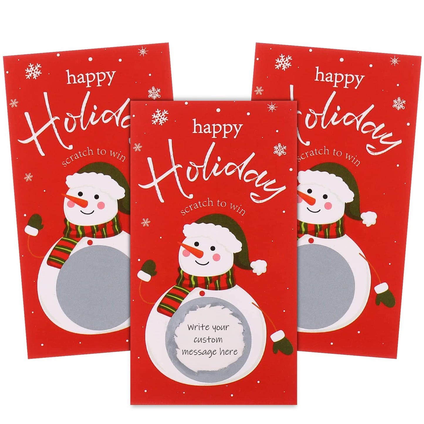 Outus 50 Pieces Christmas Scratch Off Cards & Stickers | Snowman Holiday Party Games & Prize Draws