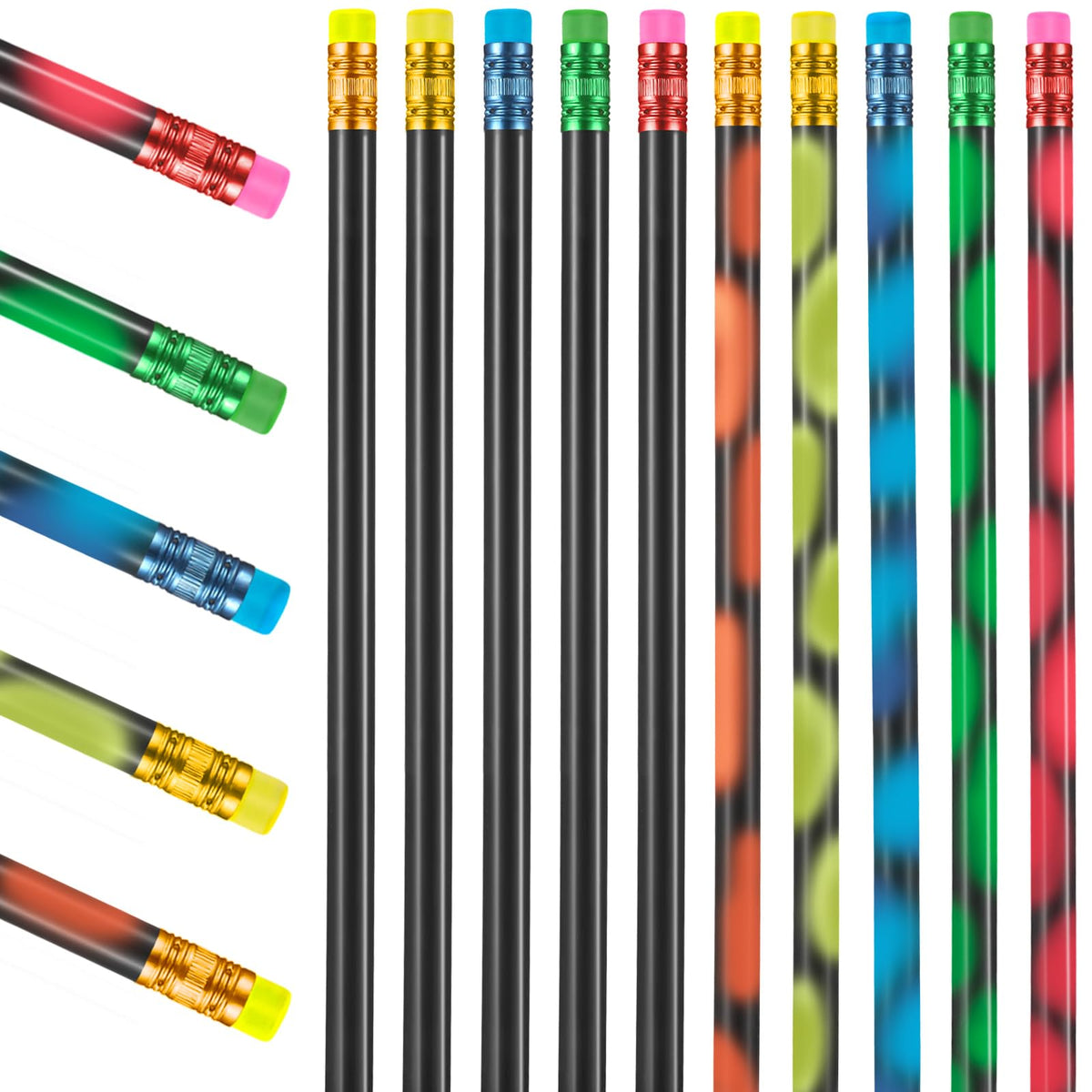 Outus 15-Piece Color-Changing Mood Pencil Bulk with Eraser – Heat Activated Thermochromic Pencils