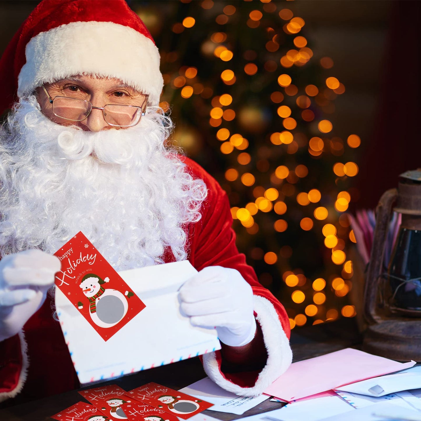 Outus 50 Pieces Christmas Scratch Off Cards & Stickers | Snowman Holiday Party Games & Prize Draws