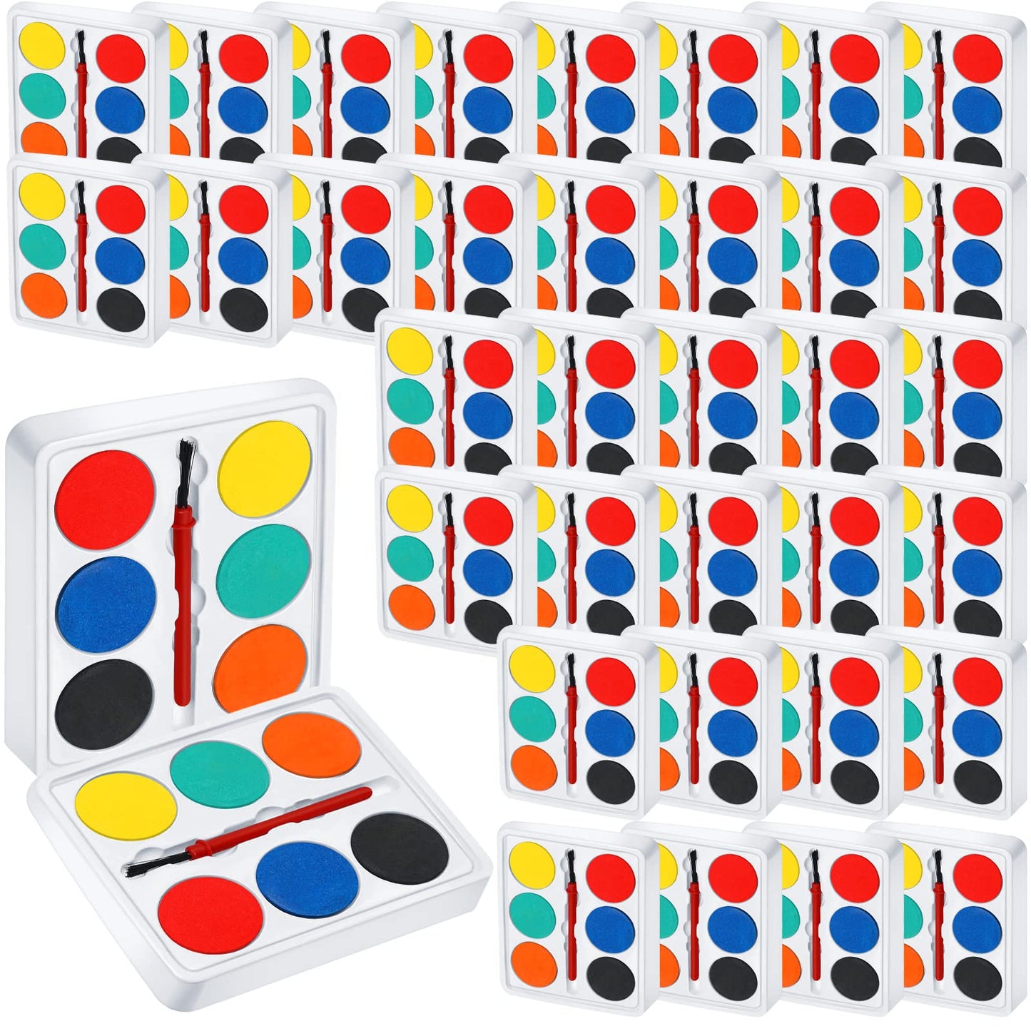 Outus 144 Pcs Watercolor Paint Set – Mini Pocket-Sized Palette with Brush | Art Party Favors & Stocking Stuffers