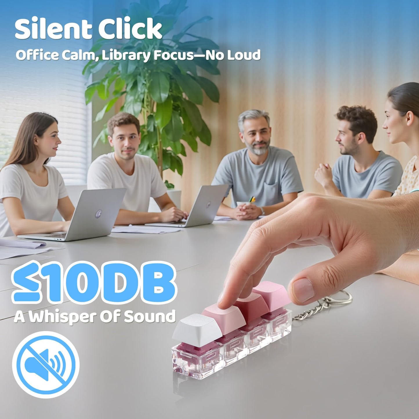OUTXE 3 Pack Keyboard Fidget Toy – Creamy, Clicky & Silent Stress Relief Keychains for Focus