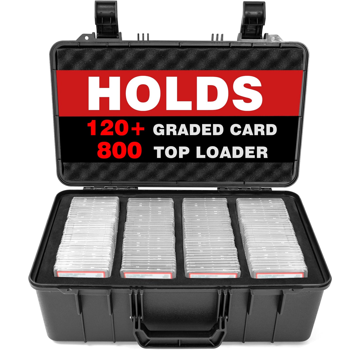 OUUTMEE Graded Card Case – Storage Box for 120+ Graded Cards (CSG/BGS/SGC) with 6 EVA Foam