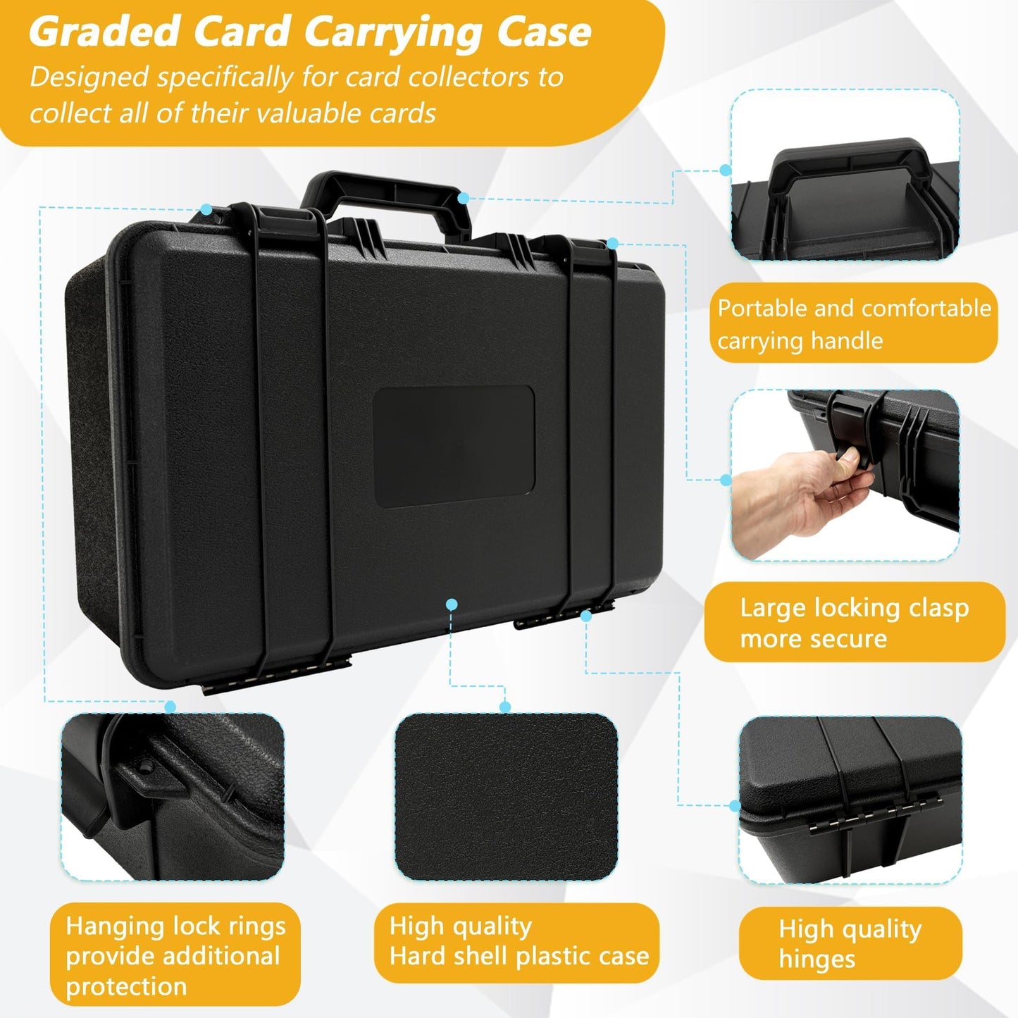 OUUTMEE Graded Card Case – Storage Box for 120+ Graded Cards (CSG/BGS/SGC) with 6 EVA Foam