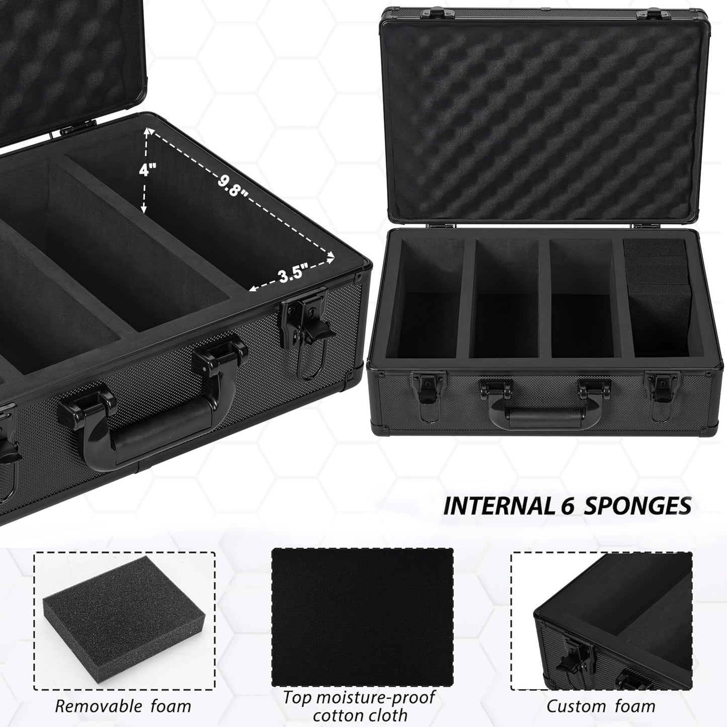 OUUTMEE Graded Card Case - Aluminum Alloy Storage for 150+ Slabs | PSA/CSG/BGS Compatible