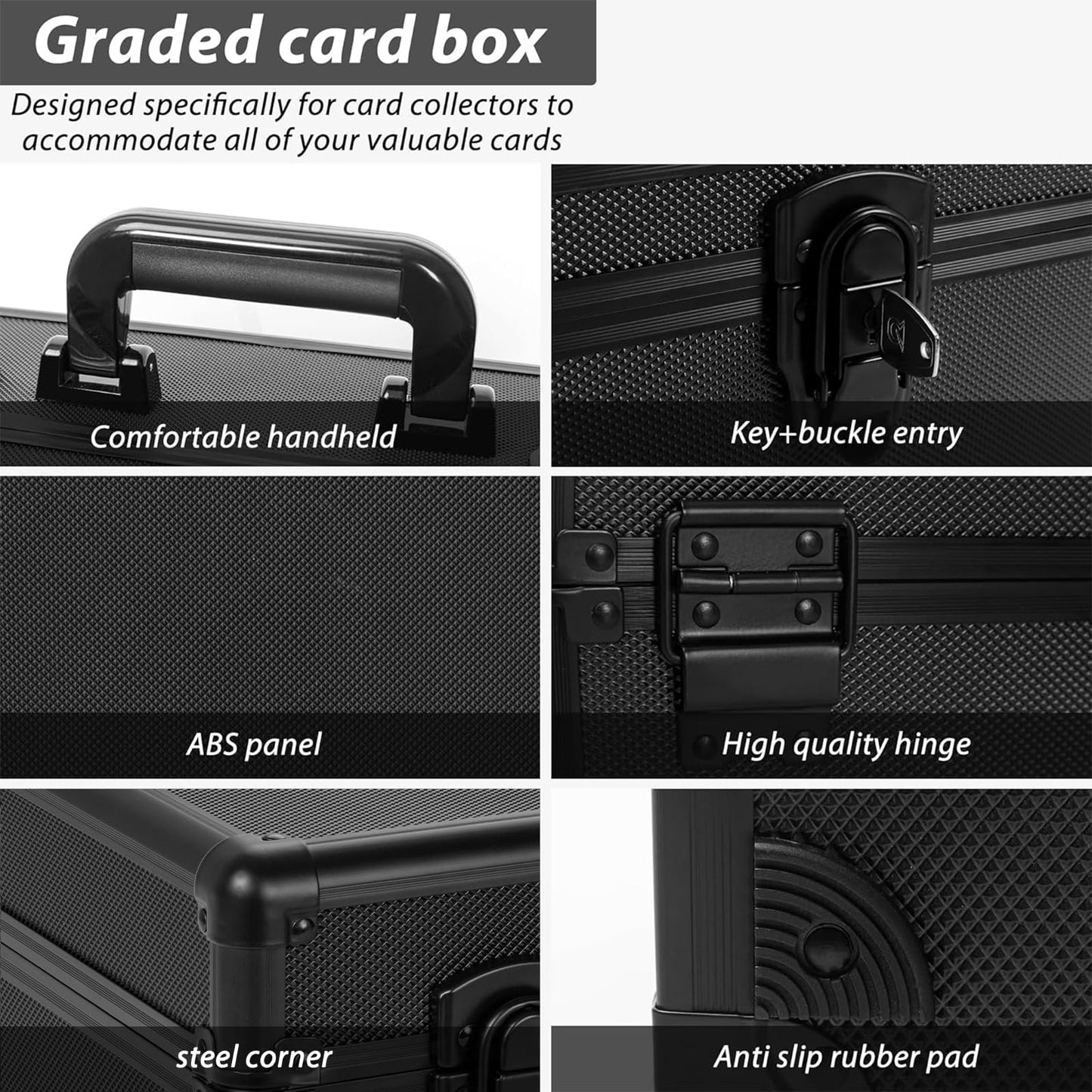 OUUTMEE Graded Card Case - Aluminum Alloy Storage for 150+ Slabs | PSA/CSG/BGS Compatible