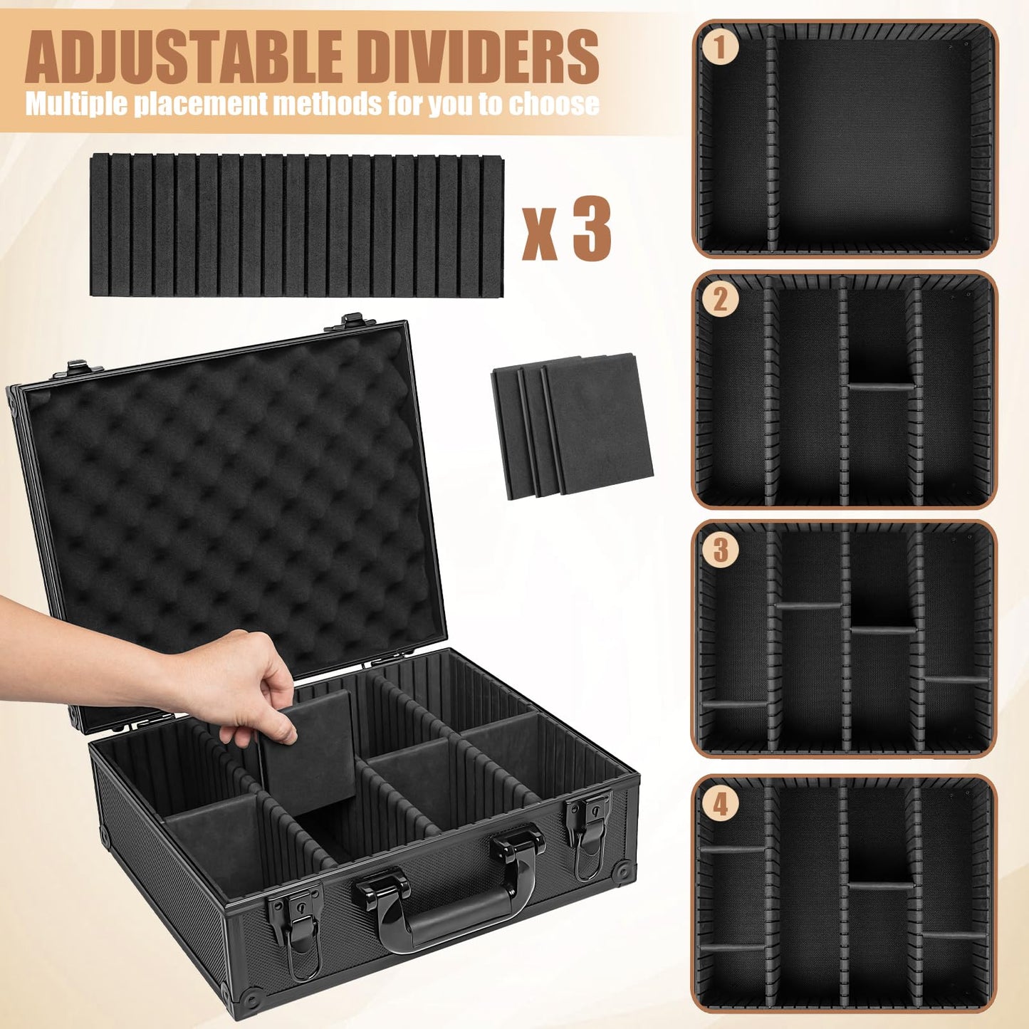 OUUTMEE Toploaders Storage Box for 3x4 35pt Cards – 7-Partition, Holds 600+ Toploaders