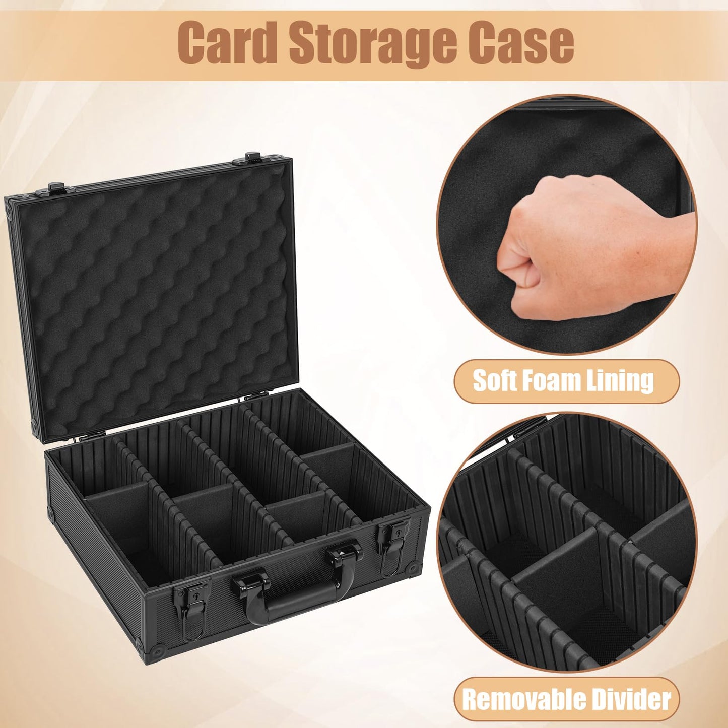 OUUTMEE Toploaders Storage Box for 3x4 35pt Cards – 7-Partition, Holds 600+ Toploaders