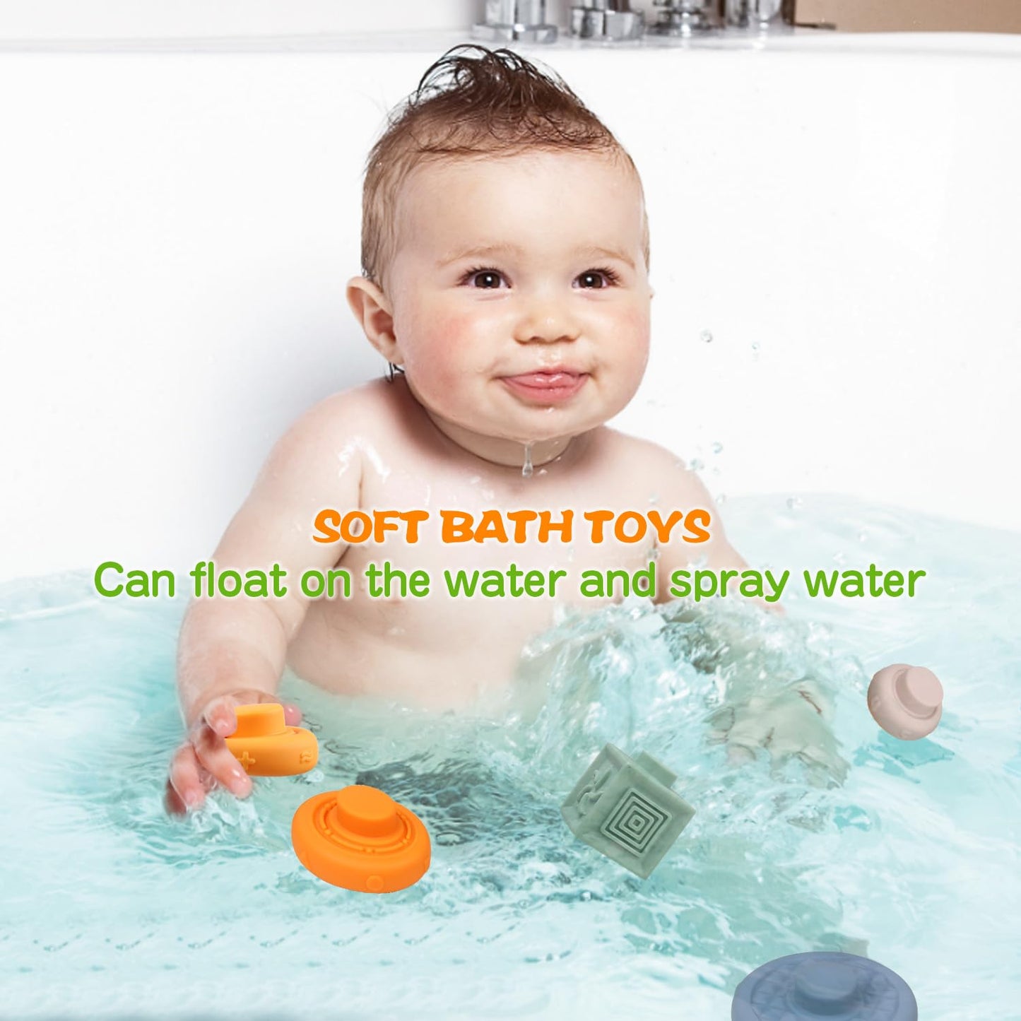 OUWANCH Montessori Toys for Babies 6-12 Months | 4-in-1 Soft Teething & Stacking Toys