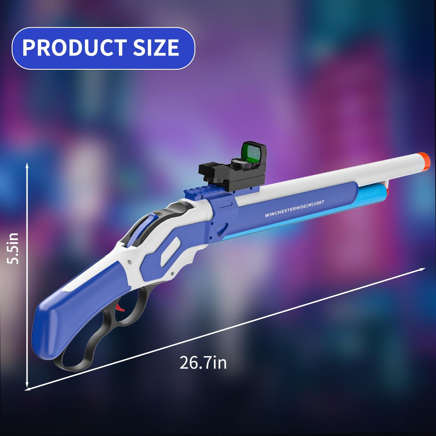 Ouzhimanxing Shell Ejecting Toy Gun (27-Inch) – Soft Foam Blaster with Manual Bolt, Blue