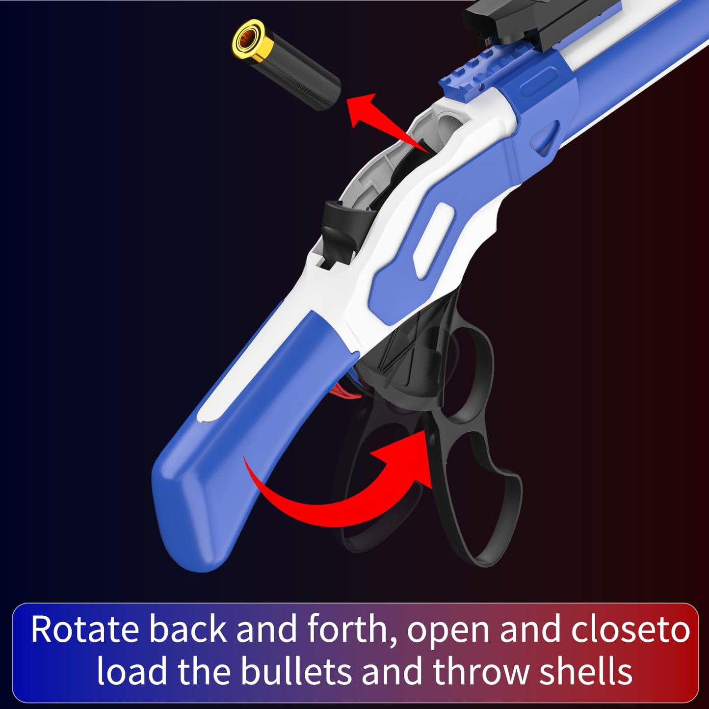 Ouzhimanxing Shell Ejecting Toy Gun (27-Inch) – Soft Foam Blaster with Manual Bolt, Blue