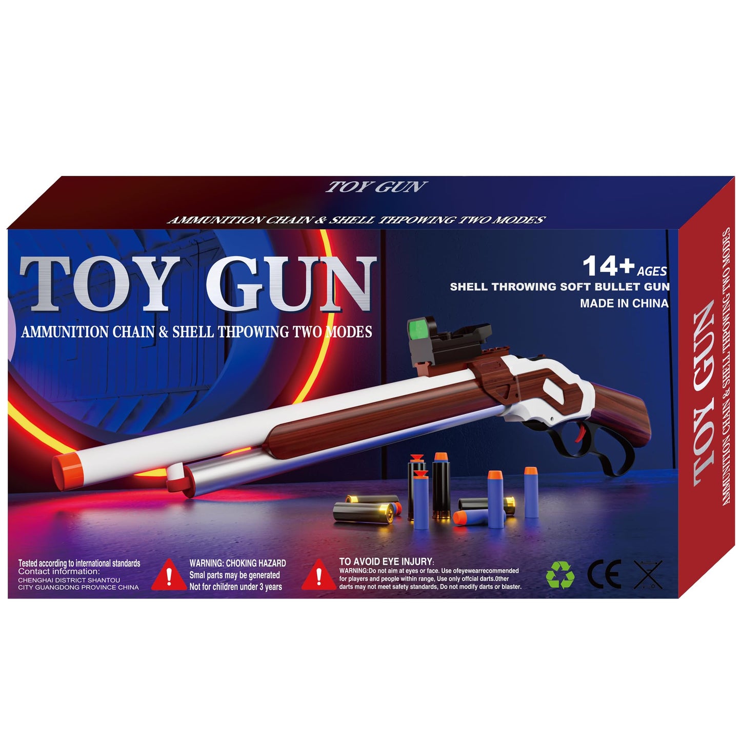 Ouzhimanxing Shell Ejecting Toy Gun (27-Inch) – Soft Foam Blaster with Manual Bolt, Blue