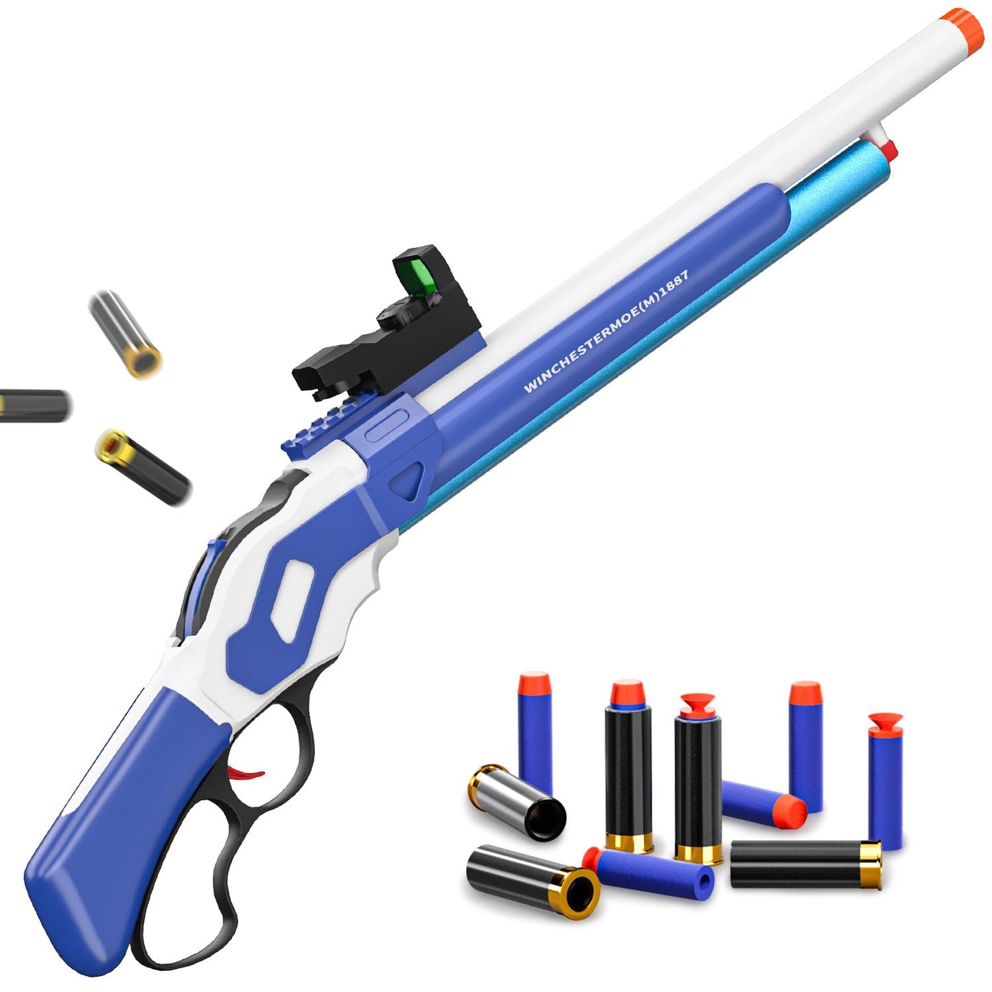 Ouzhimanxing Shell Ejecting Toy Gun (27-Inch) – Soft Foam Blaster with Manual Bolt, Blue