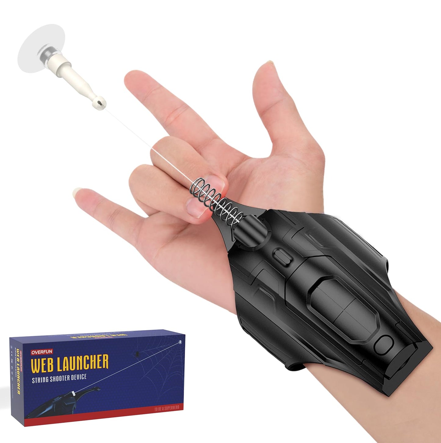 OVERFUN Web Launcher 2.0 – Upgraded String Shooter for Spider-Role Play (Black)