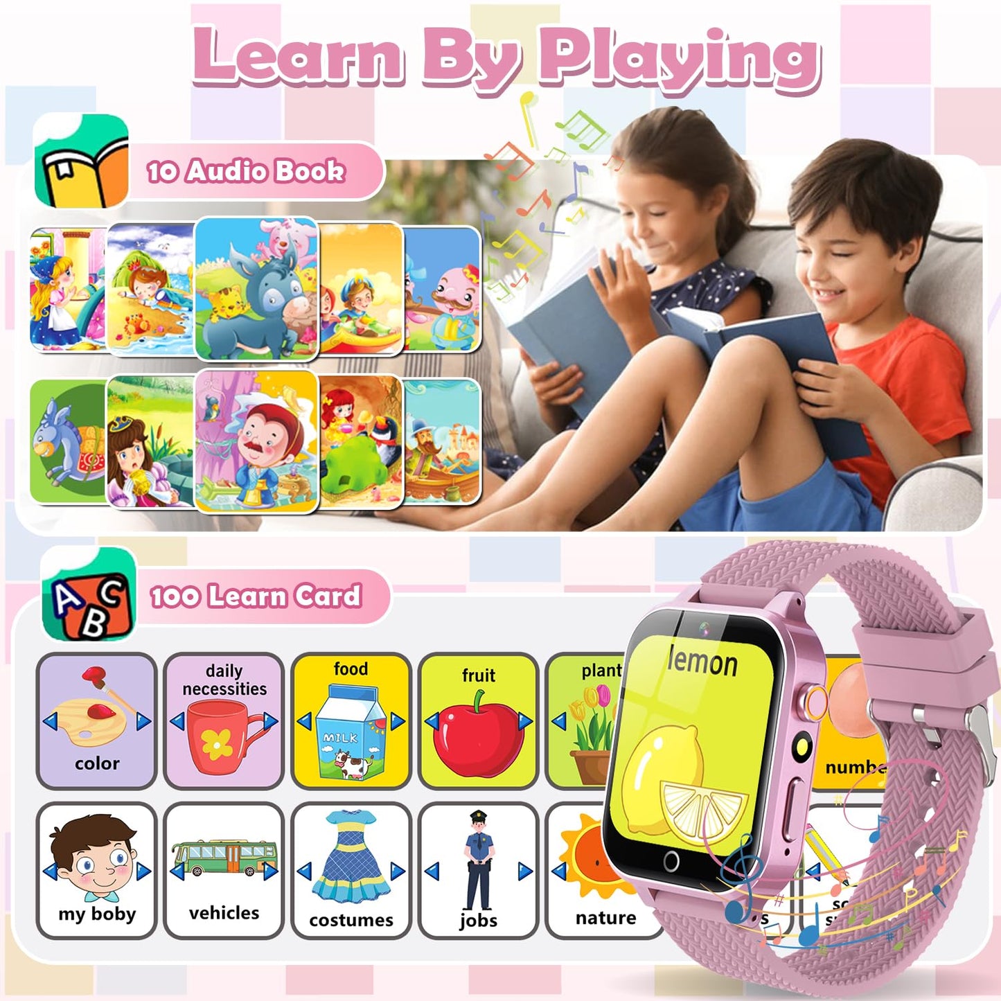 OVV Kids Smart Watch — 1.5 inch Screen, 26 Games, HD Camera, 2 Screen Protectors