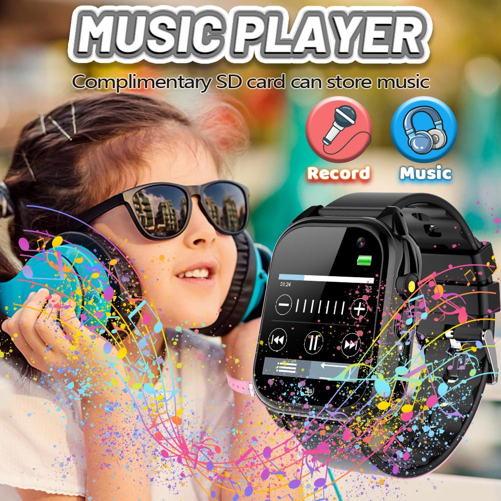OVV Kids Waterproof Smart Watch for Ages 3-12 | 1.44" HD Touch Screen, 26 Games, Camera & Pedometer