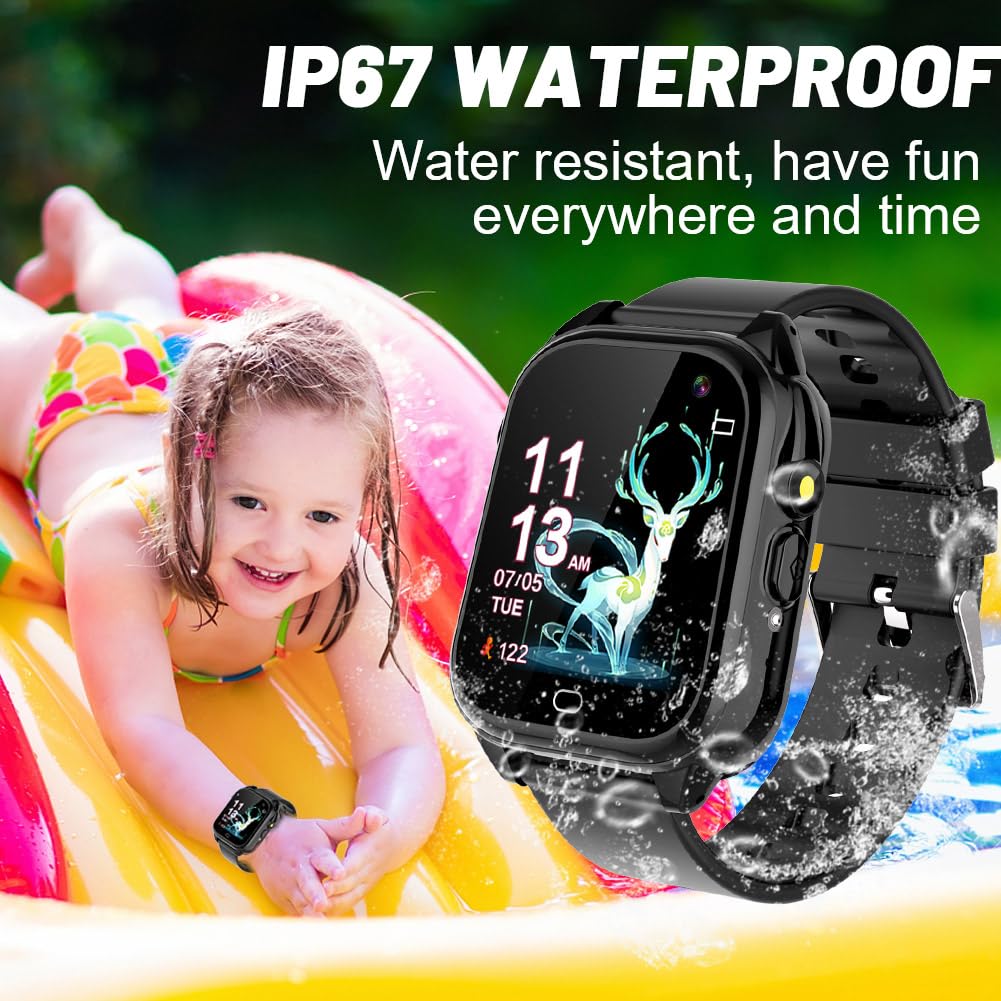 OVV Kids Waterproof Smart Watch for Ages 3-12 | 1.44" HD Touch Screen, 26 Games, Camera & Pedometer